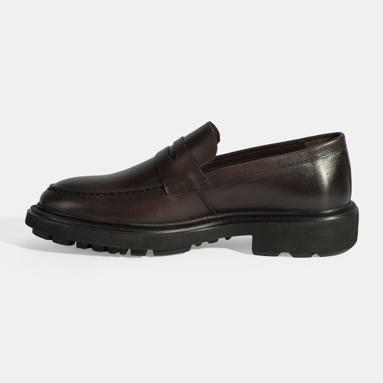 Erkek Kahve Deri Loafer