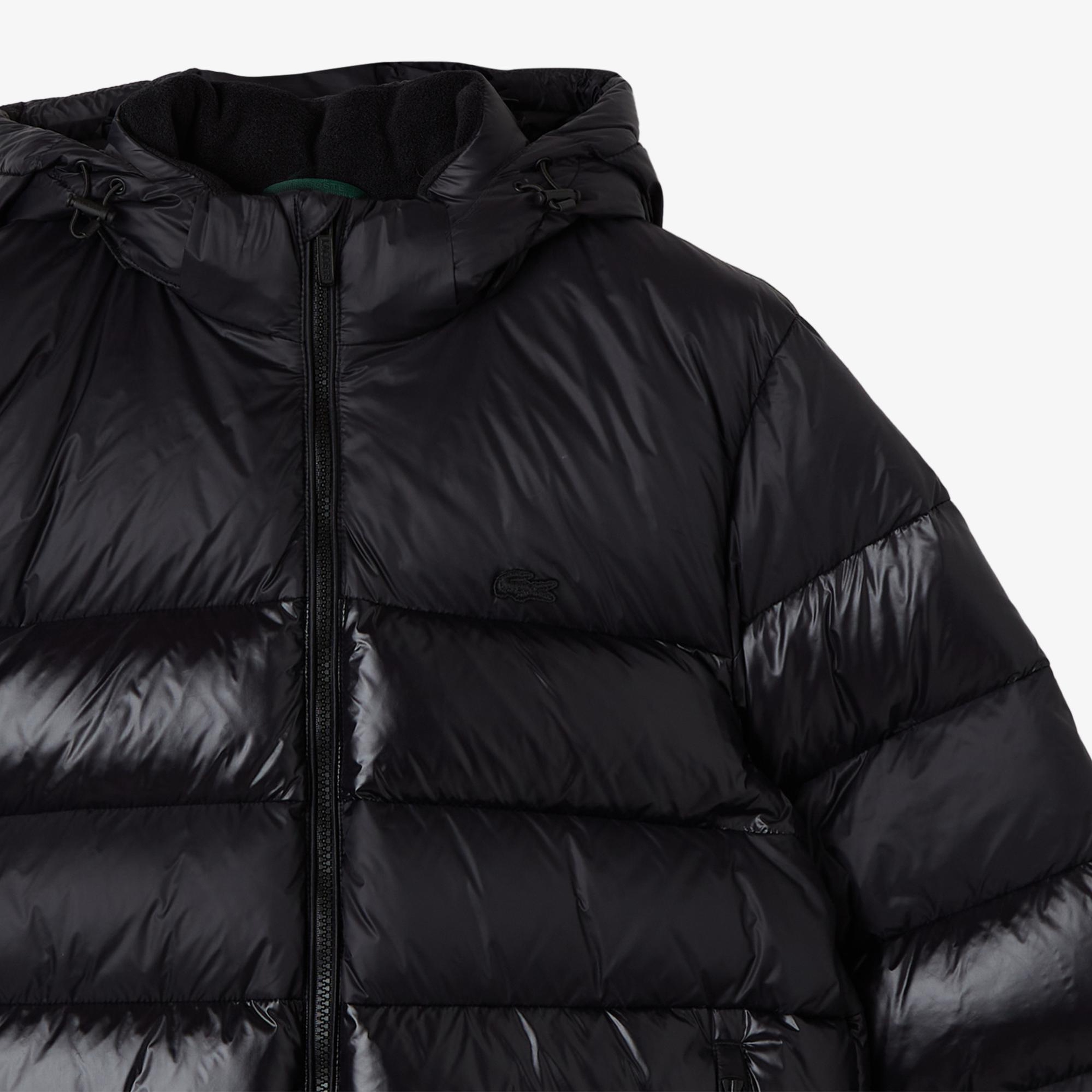 Lacoste Erkek Kapüşonlu Siyah Mont