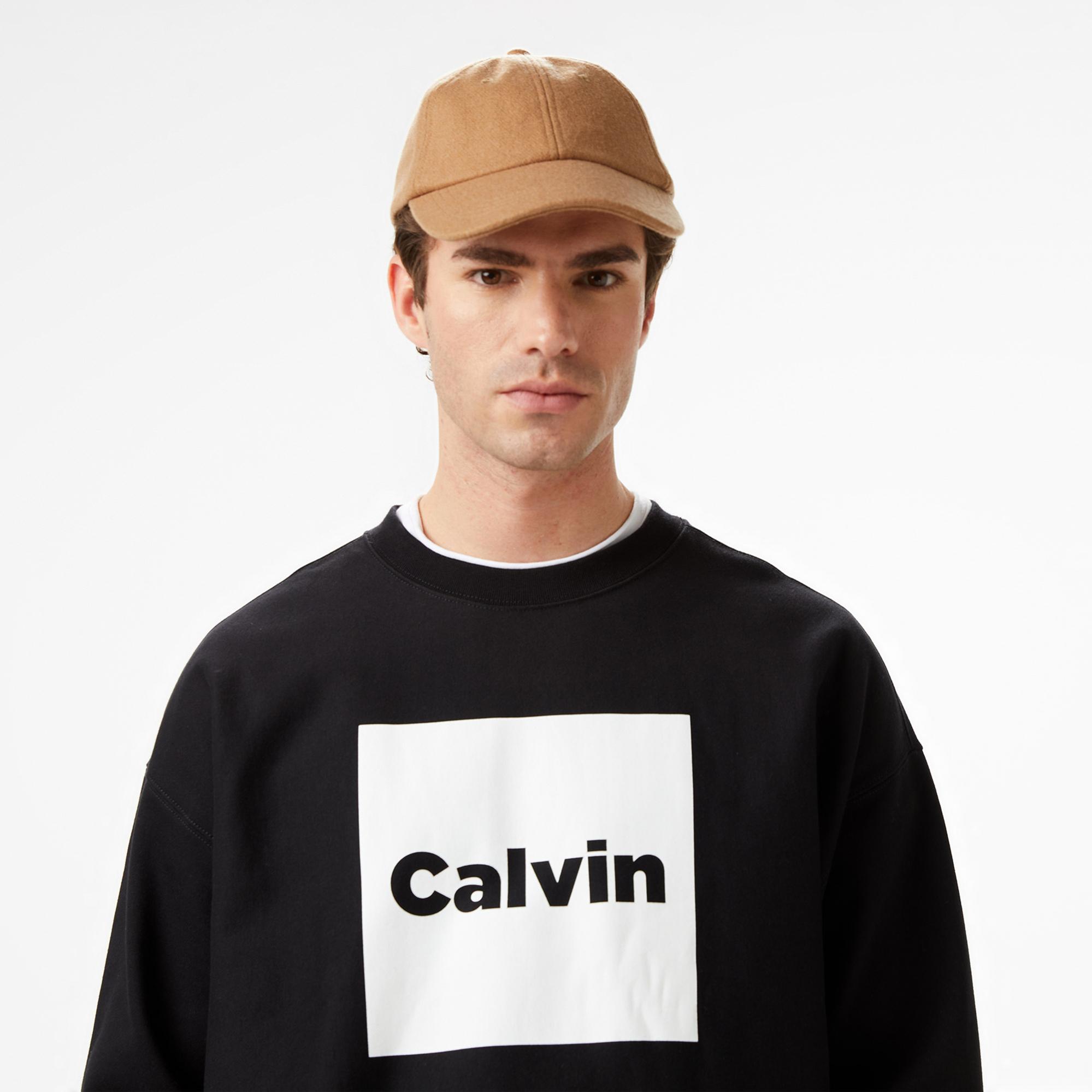 Calvin Klein Premium Fleece  Box  Erkek Siyah Sweatshirt