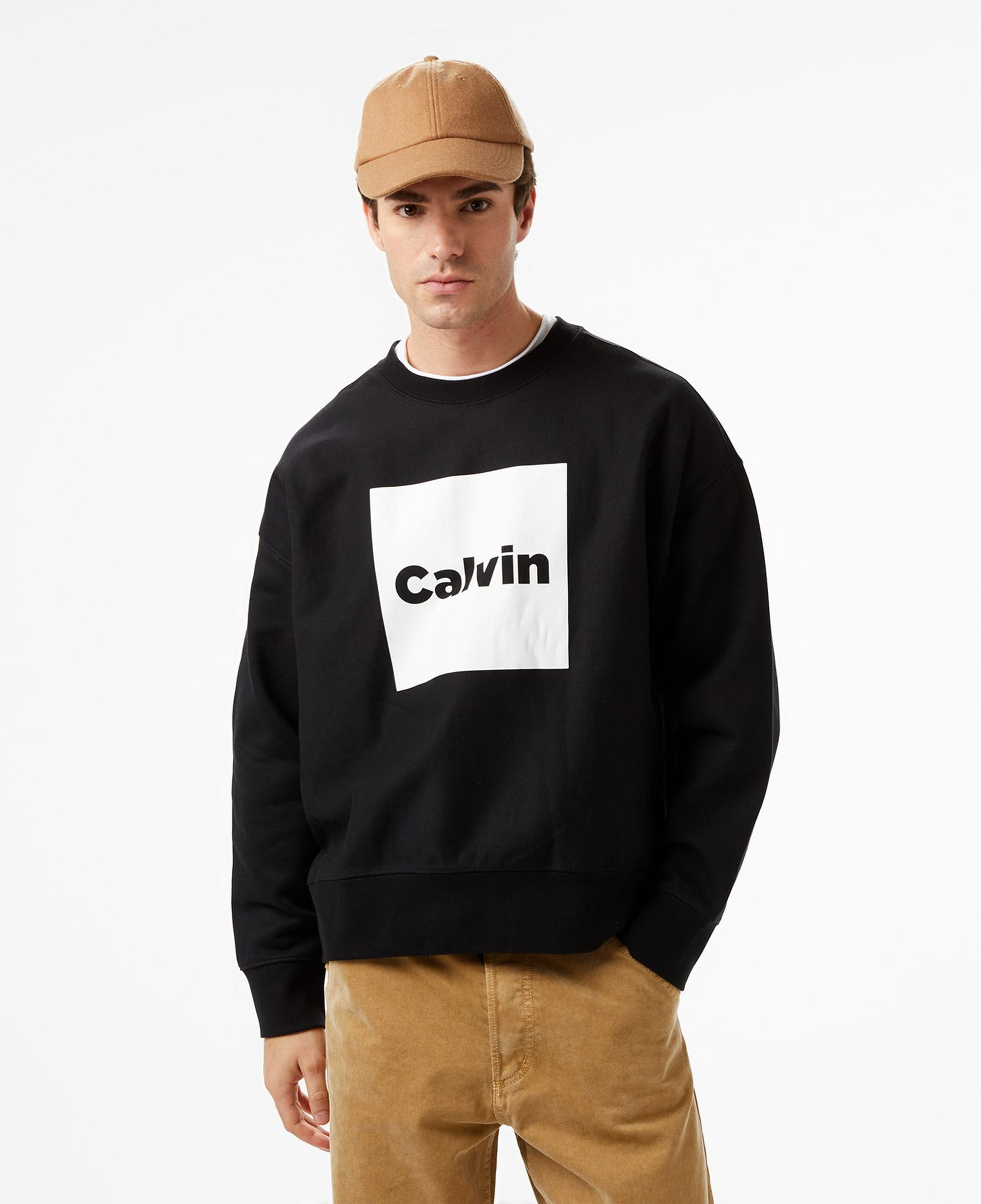 Calvin Klein Premium Fleece  Box  Erkek Siyah Sweatshirt
