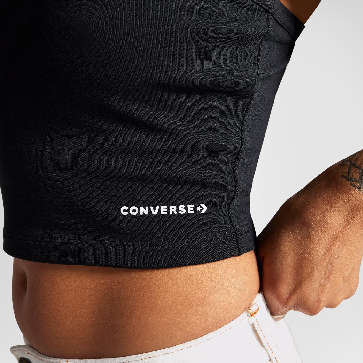 Converse Slim Fit Kadın Siyah Crop Top