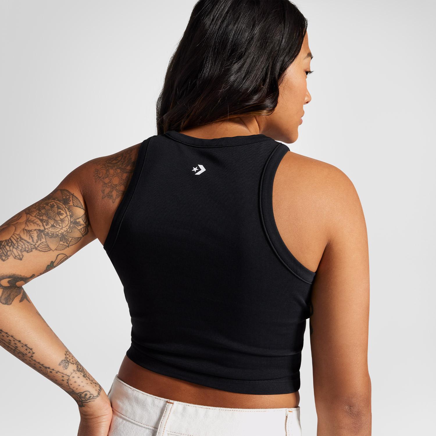 Converse Slim Fit Kadın Siyah Crop Top