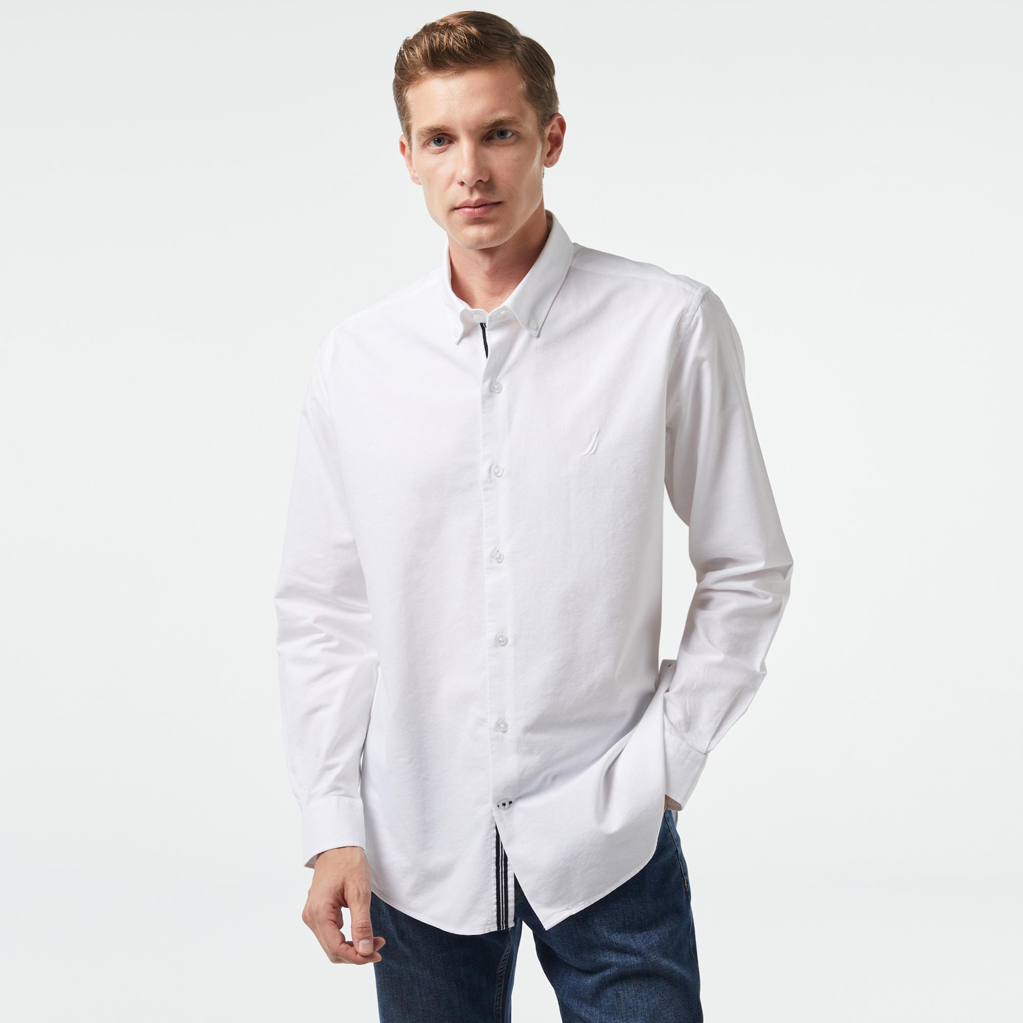 Nautica Erkek Beyaz Classic Fit Gömlek