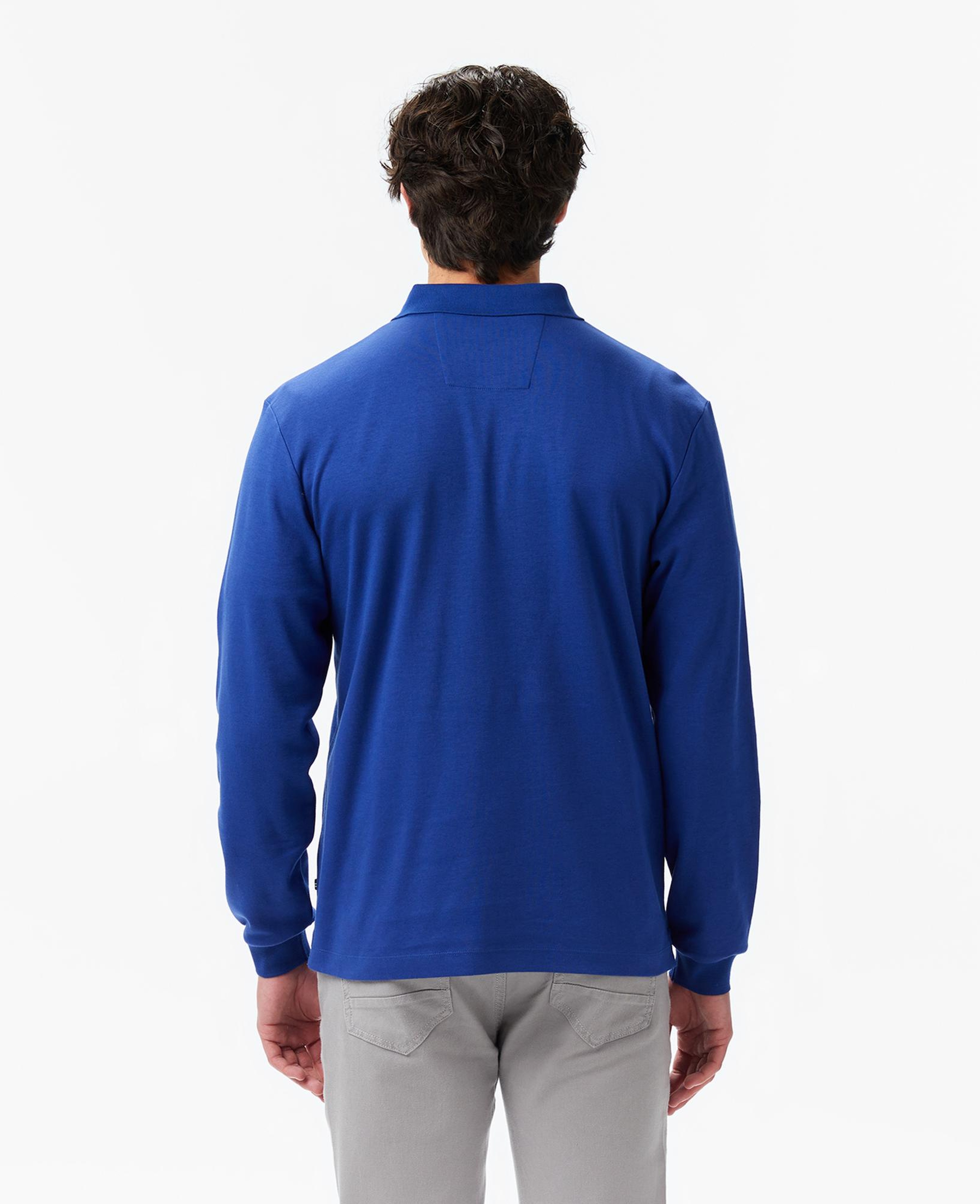 Nautica Erkek Mavi Classic Fit Uzun Kollu Polo Yaka T-Shirt