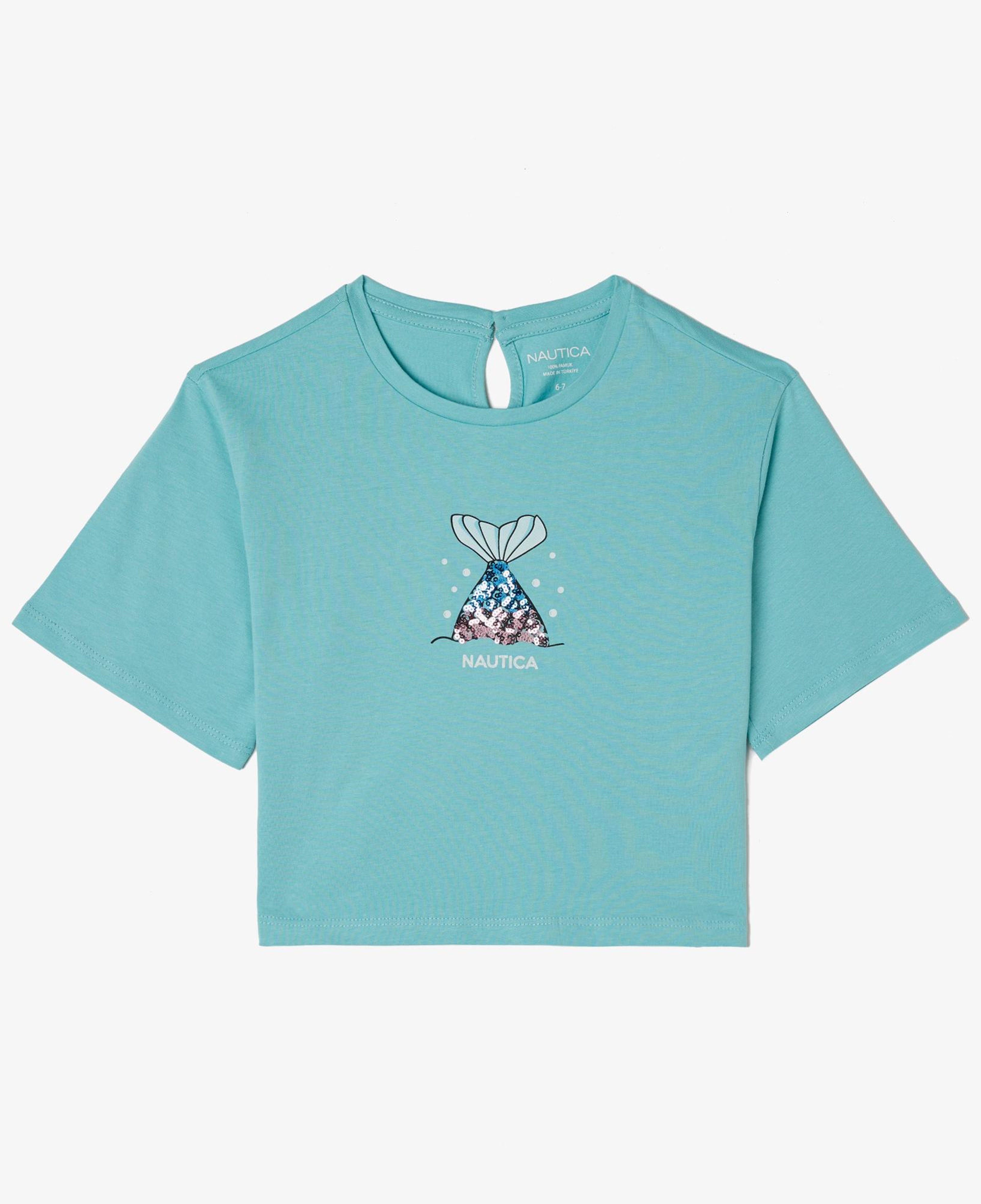 Nautica Kız Çocuk Mavi Relaxed Fit T-Shirt