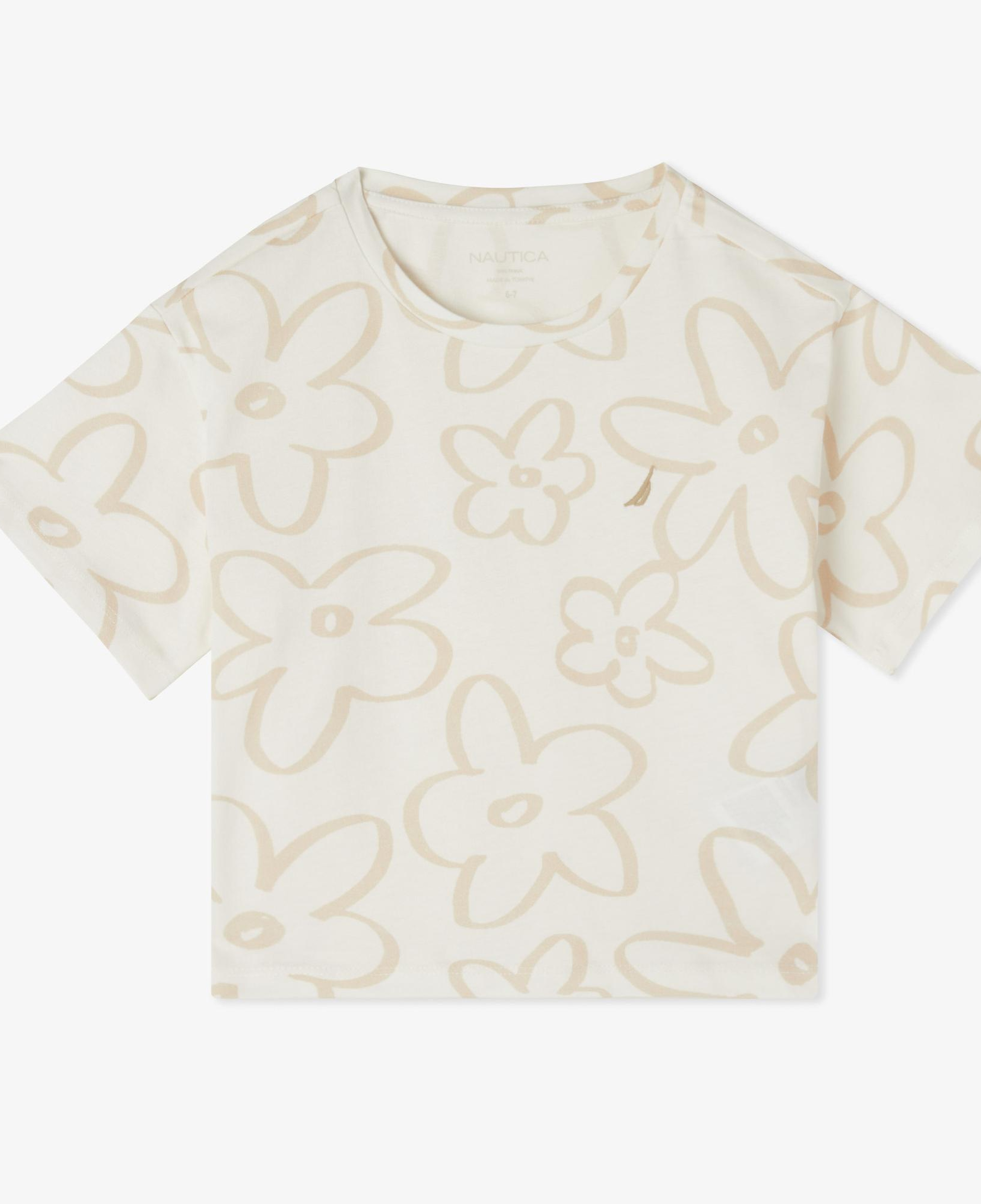 Nautica Kız Çocuk Beyaz Regular Fit Baskılı T-Shirt