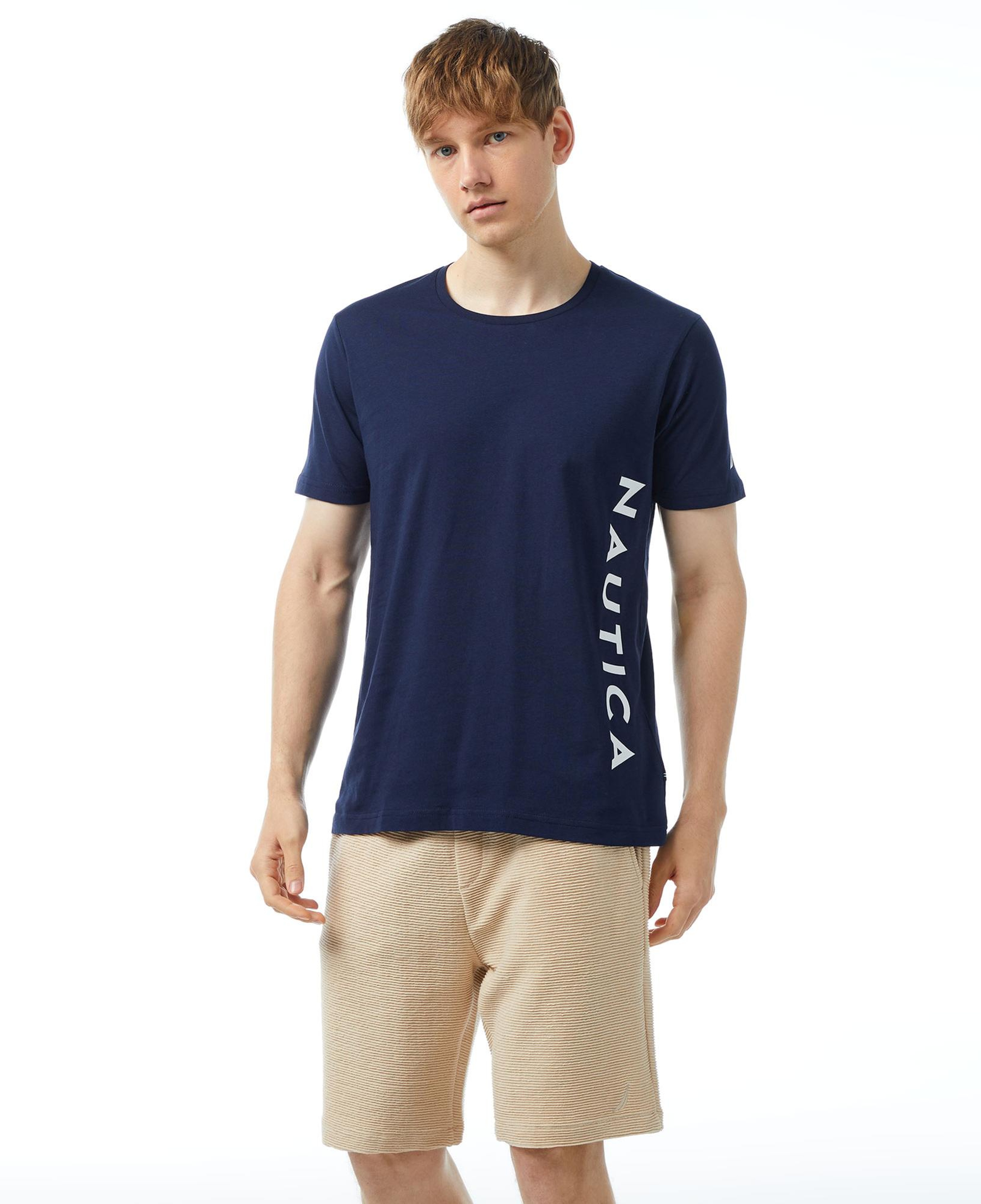 Nautica Erkek Lacivert Standart Fit T-Shirt