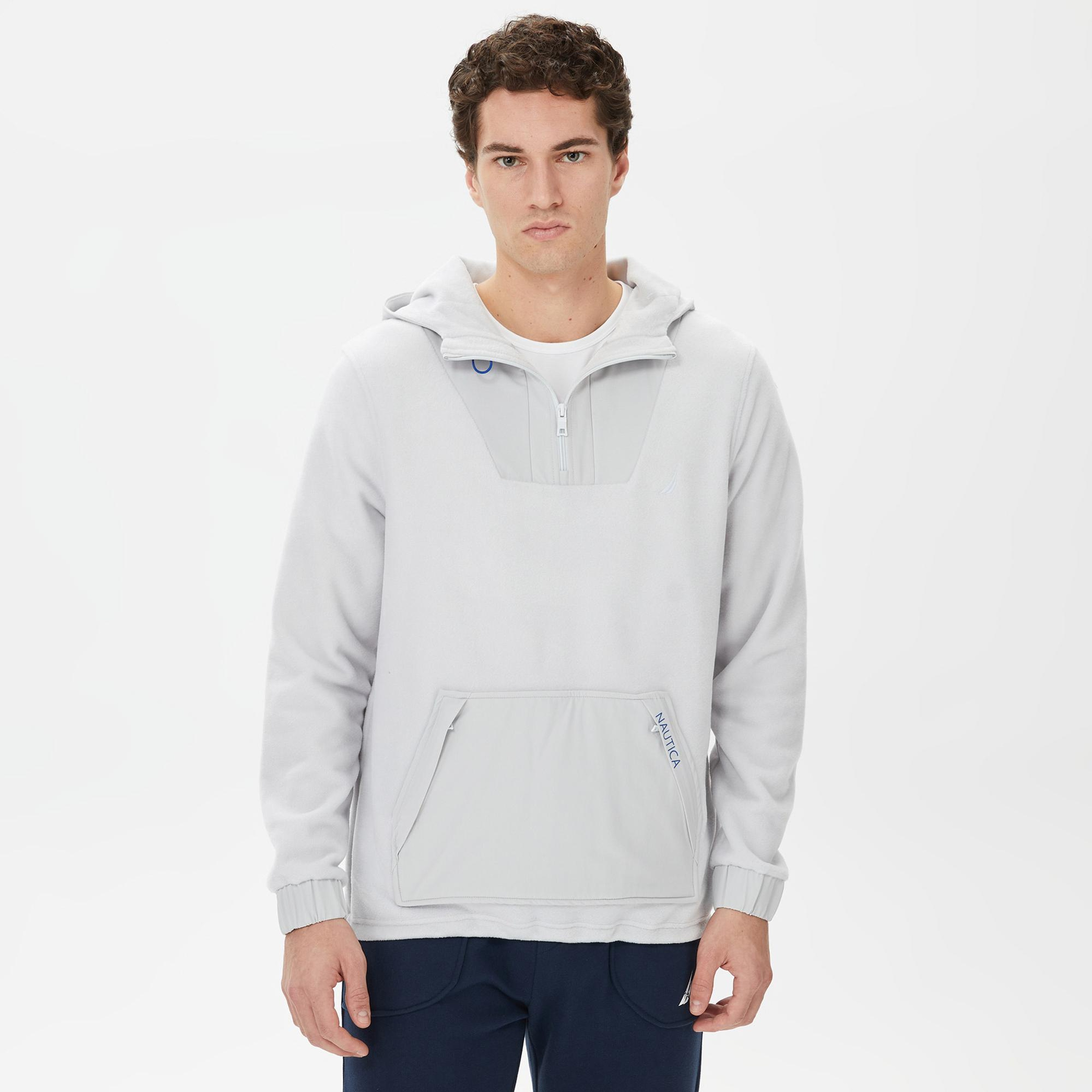 Nautica Erkek Gri Standart Fit Kapüşonlu Sweatshirt