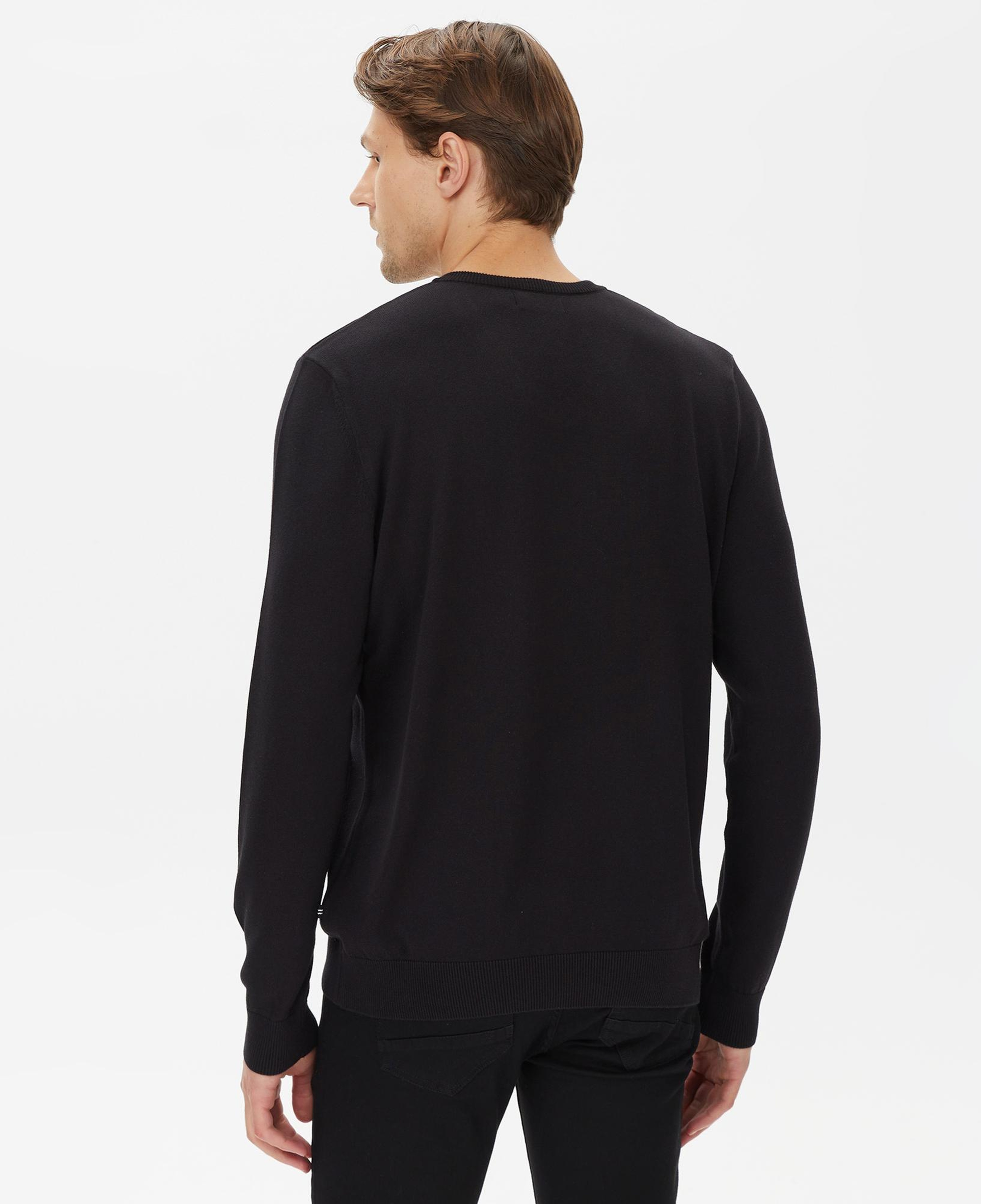 Nautica Erkek Siyah Standart Fit V Yaka Kazak