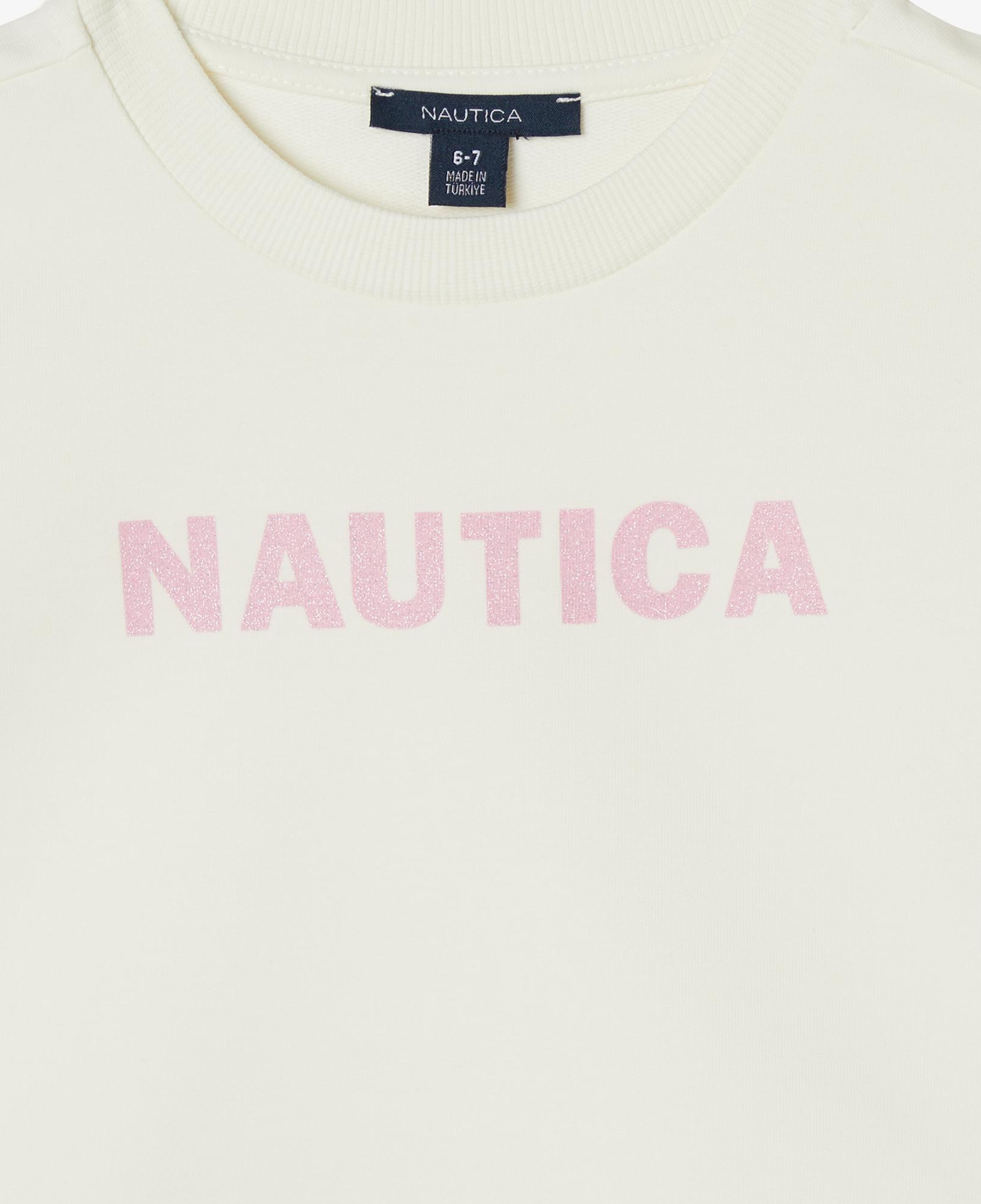 Nautica Kız Çocuk Beyaz Oversize Sweatshirt