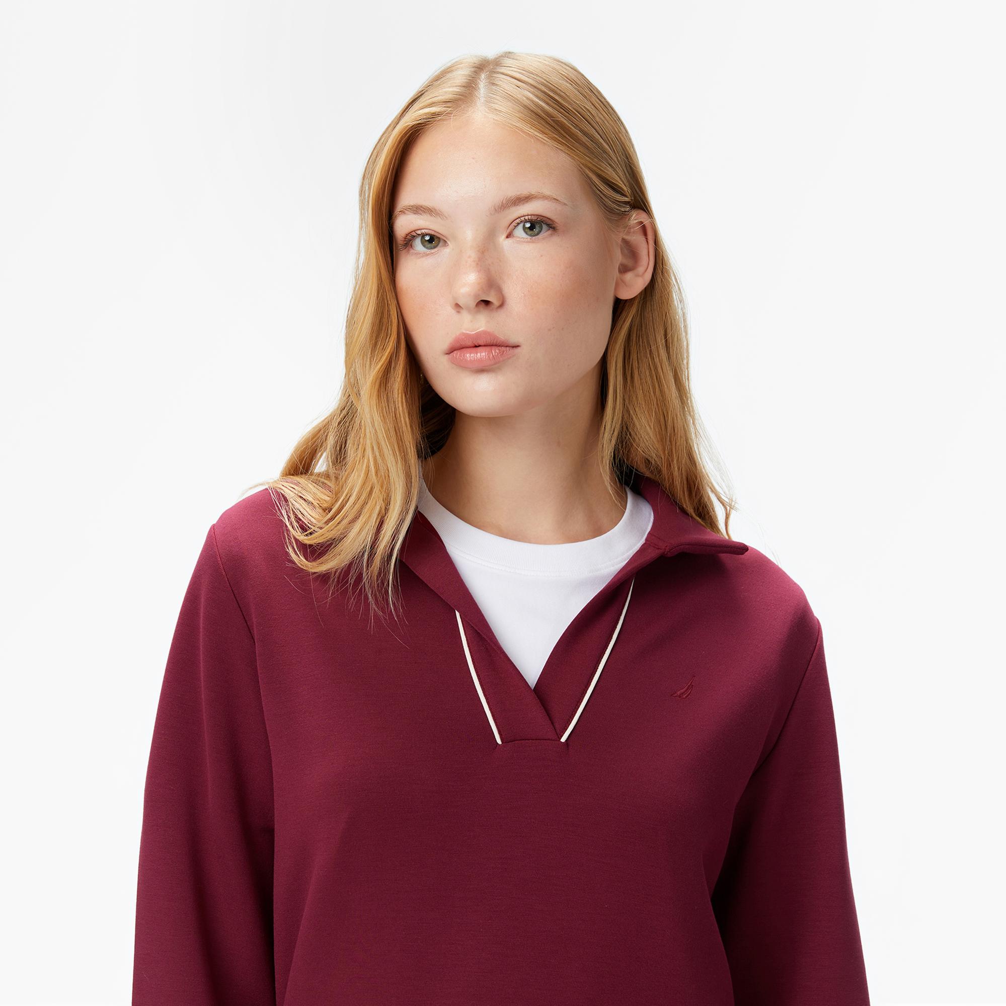 Nautica Kadın Bordo Regular Fit Sweatshirt