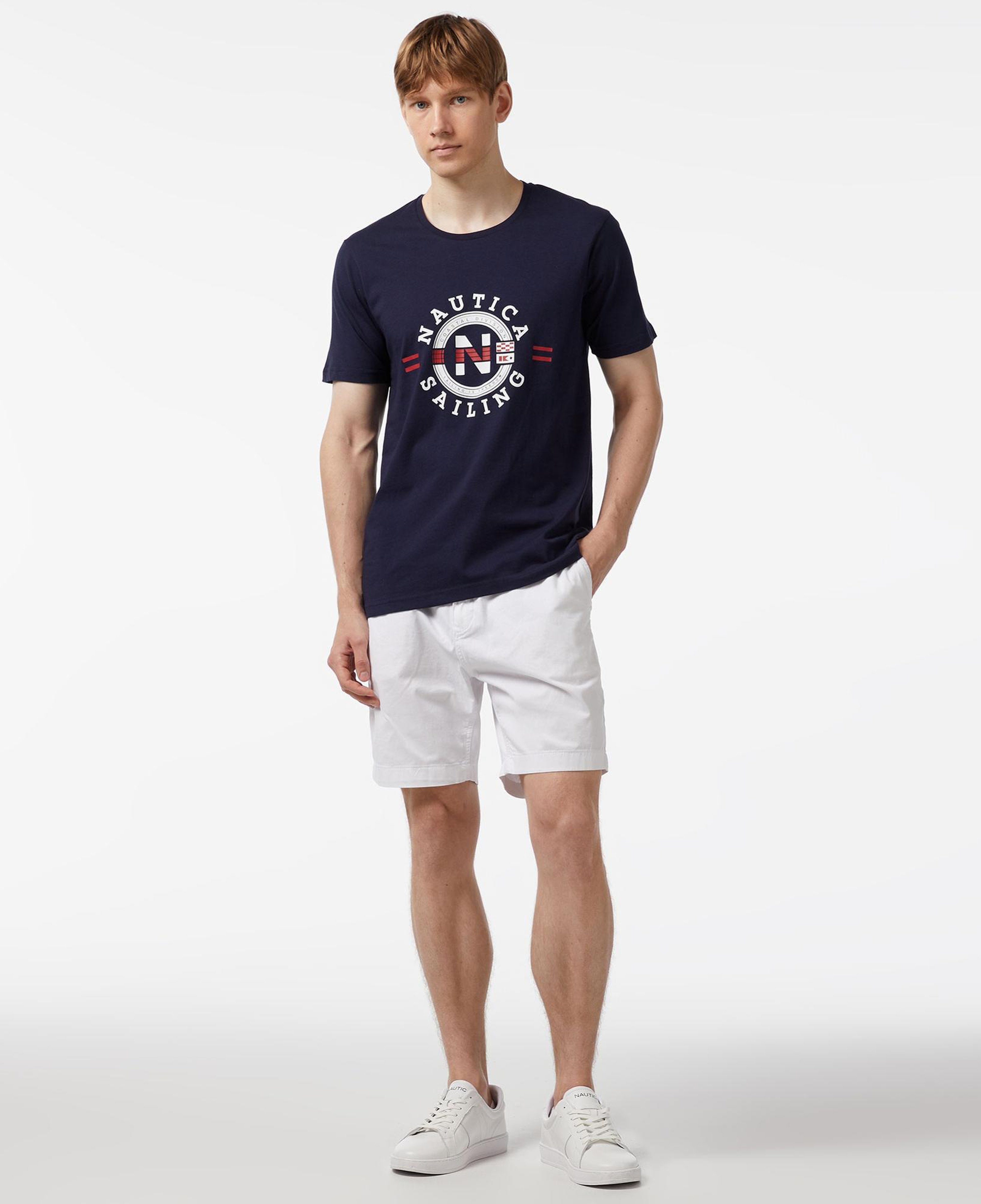 Nautica Erkek Lacivert Standart Fit Kısa Kollu Baskılı T-Shirt