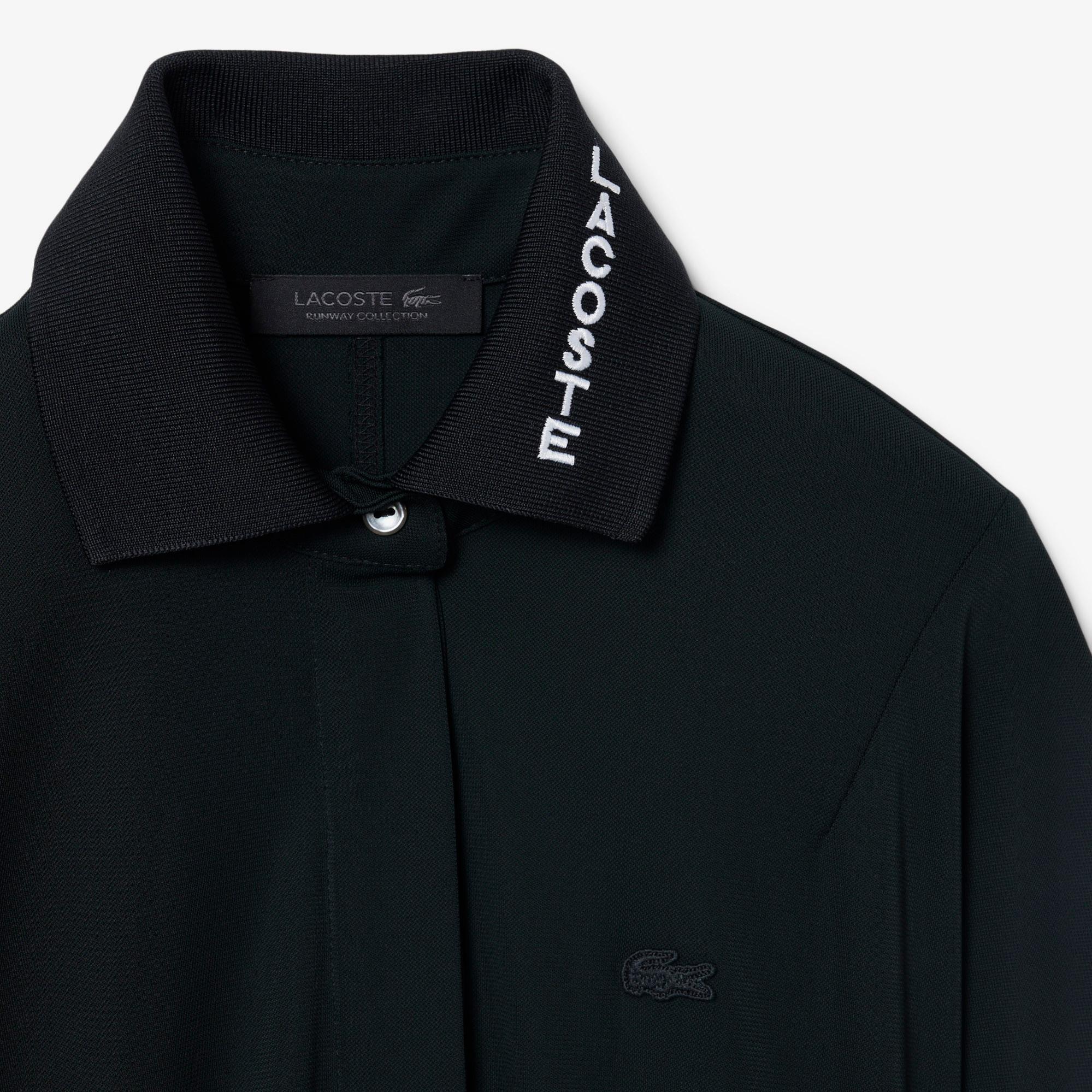 Lacoste Runway Kadın Polo Yaka Koyu Yeşil Elbise