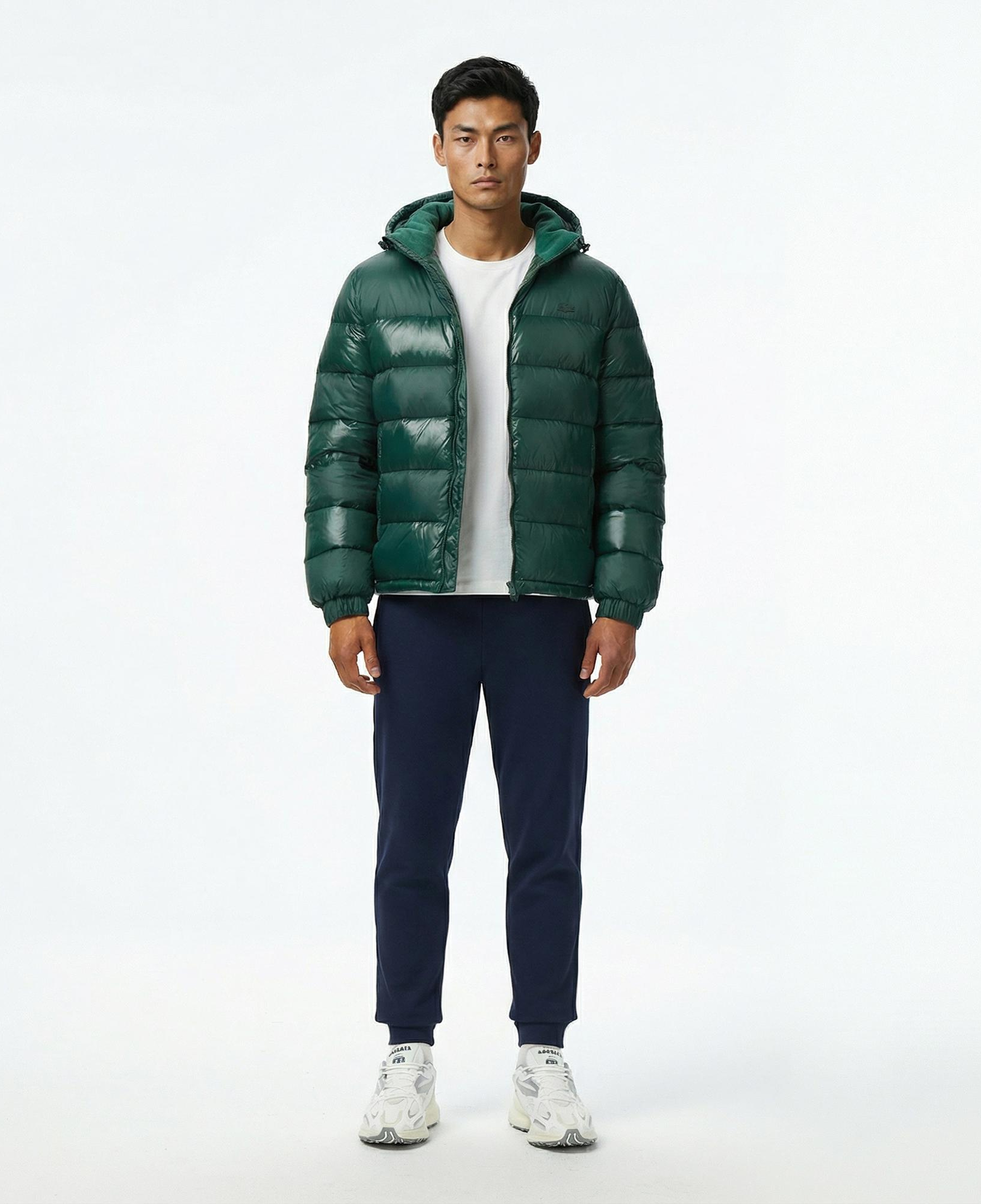 Lacoste Erkek Kapüşonlu Koyu Yeşil Mont