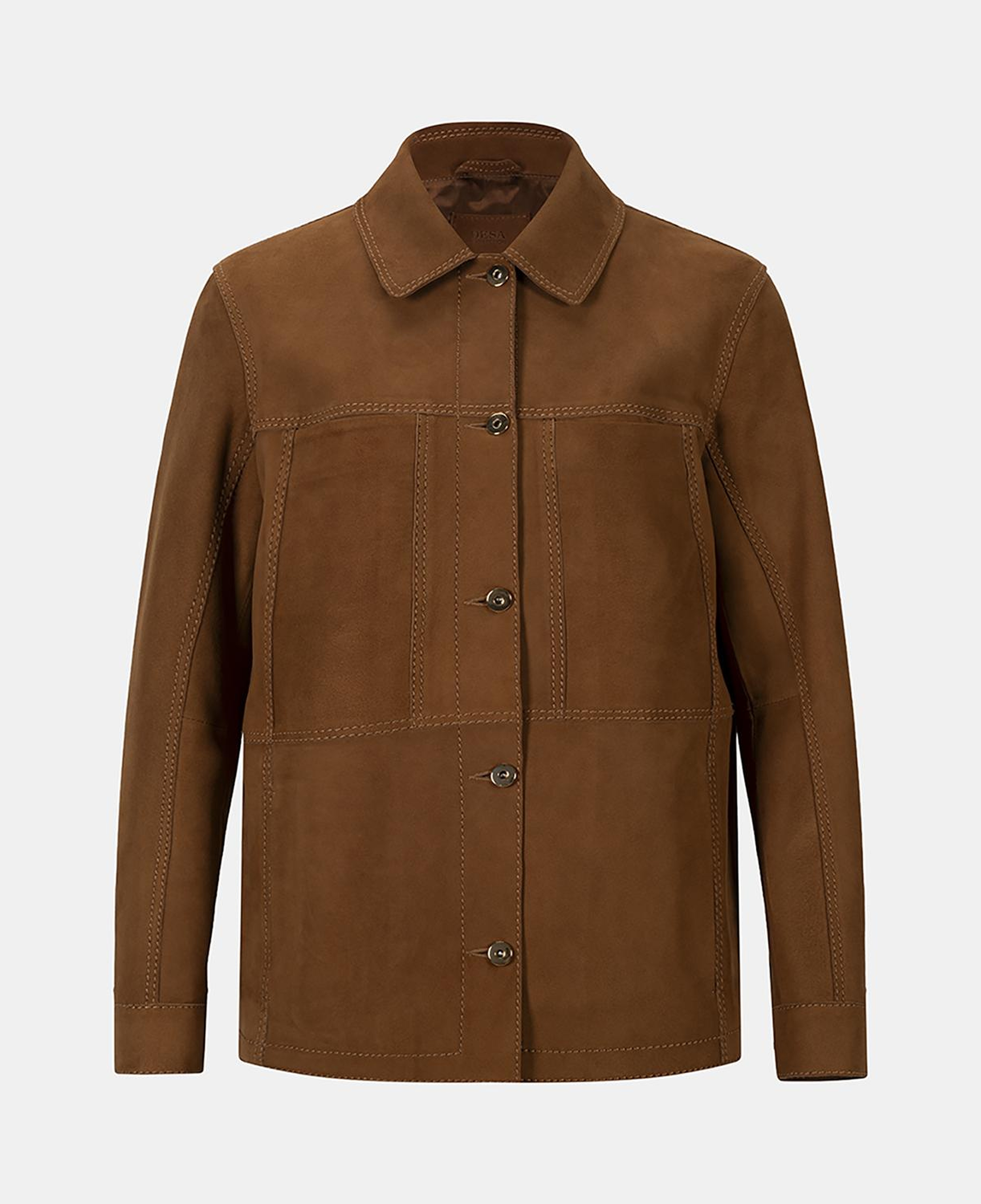 Kadın Taba Gömlek Yakalı Düğmeli Süet Ceket