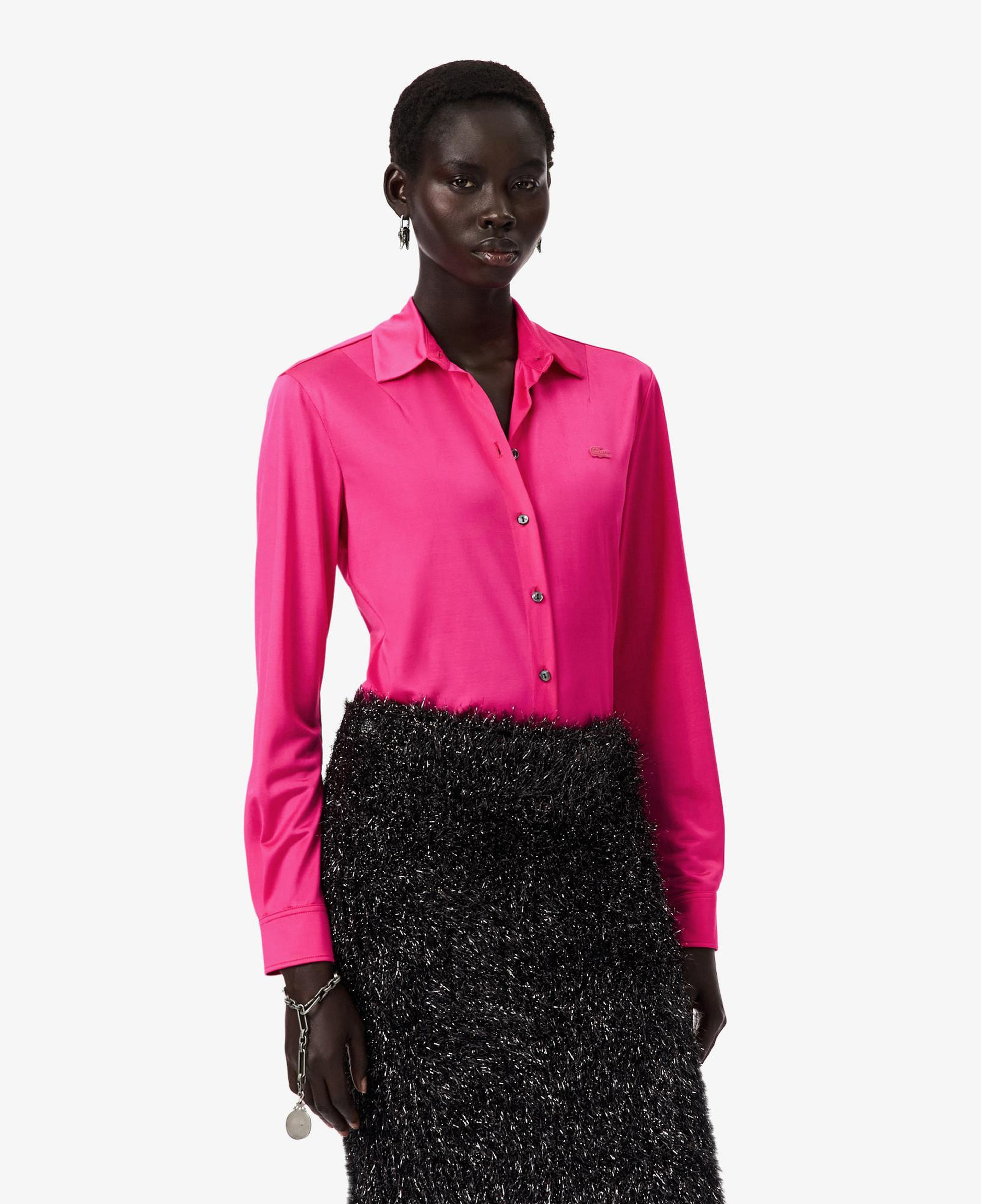 Lacoste Runway Kadın Slim Fit Pembe Gömlek