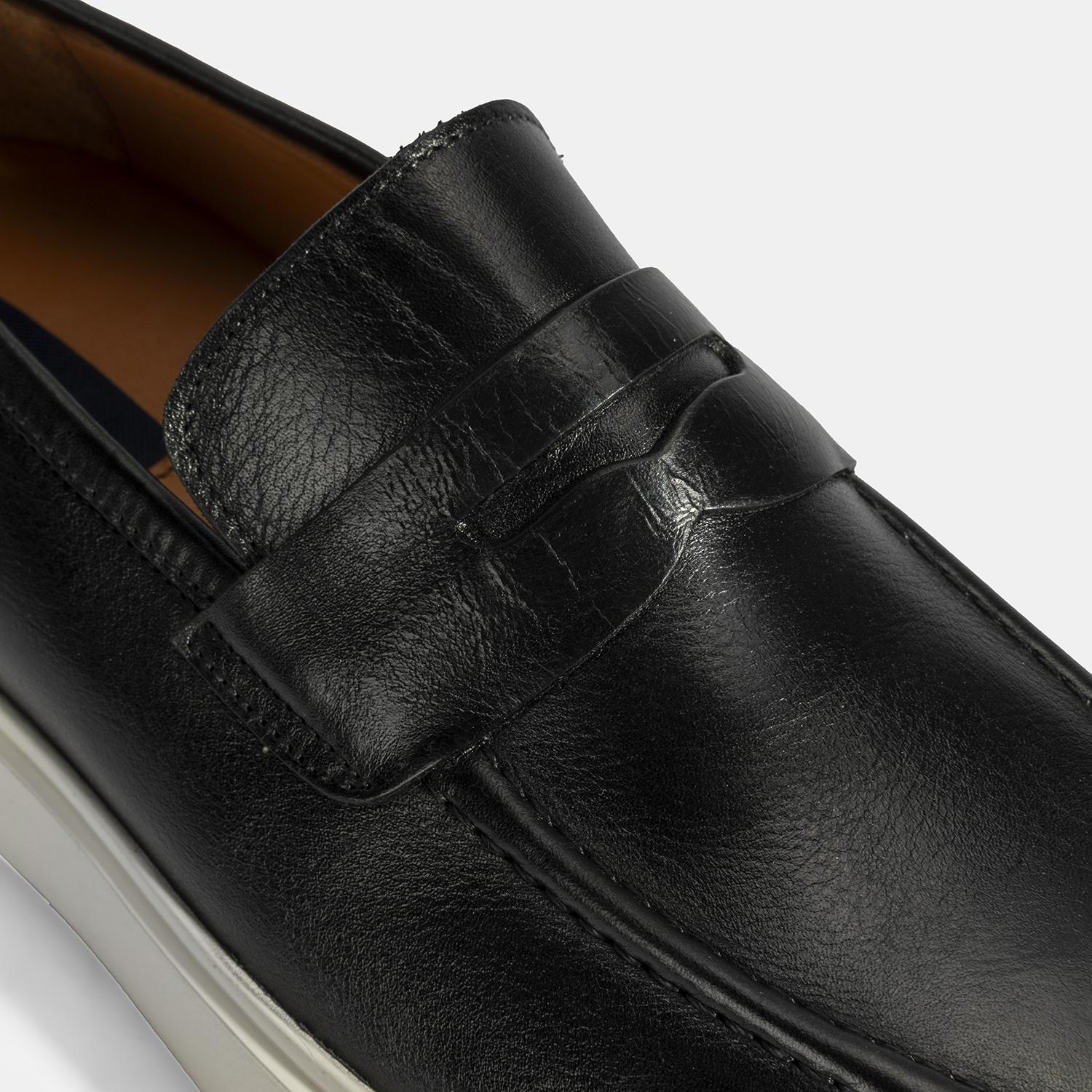 Erkek Siyah Deri Loafer