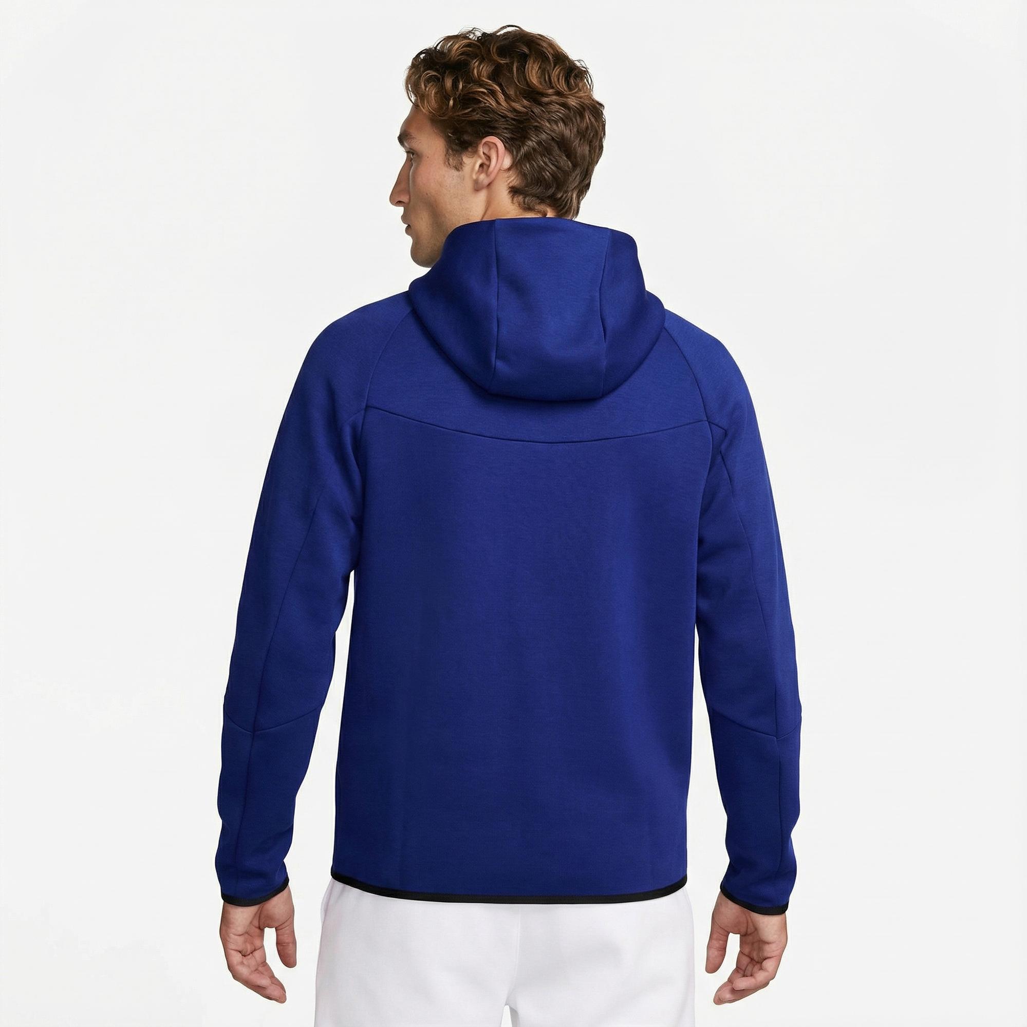 Nike Tech Fleece Erkek Mavi Kapüşonlu Hoodie