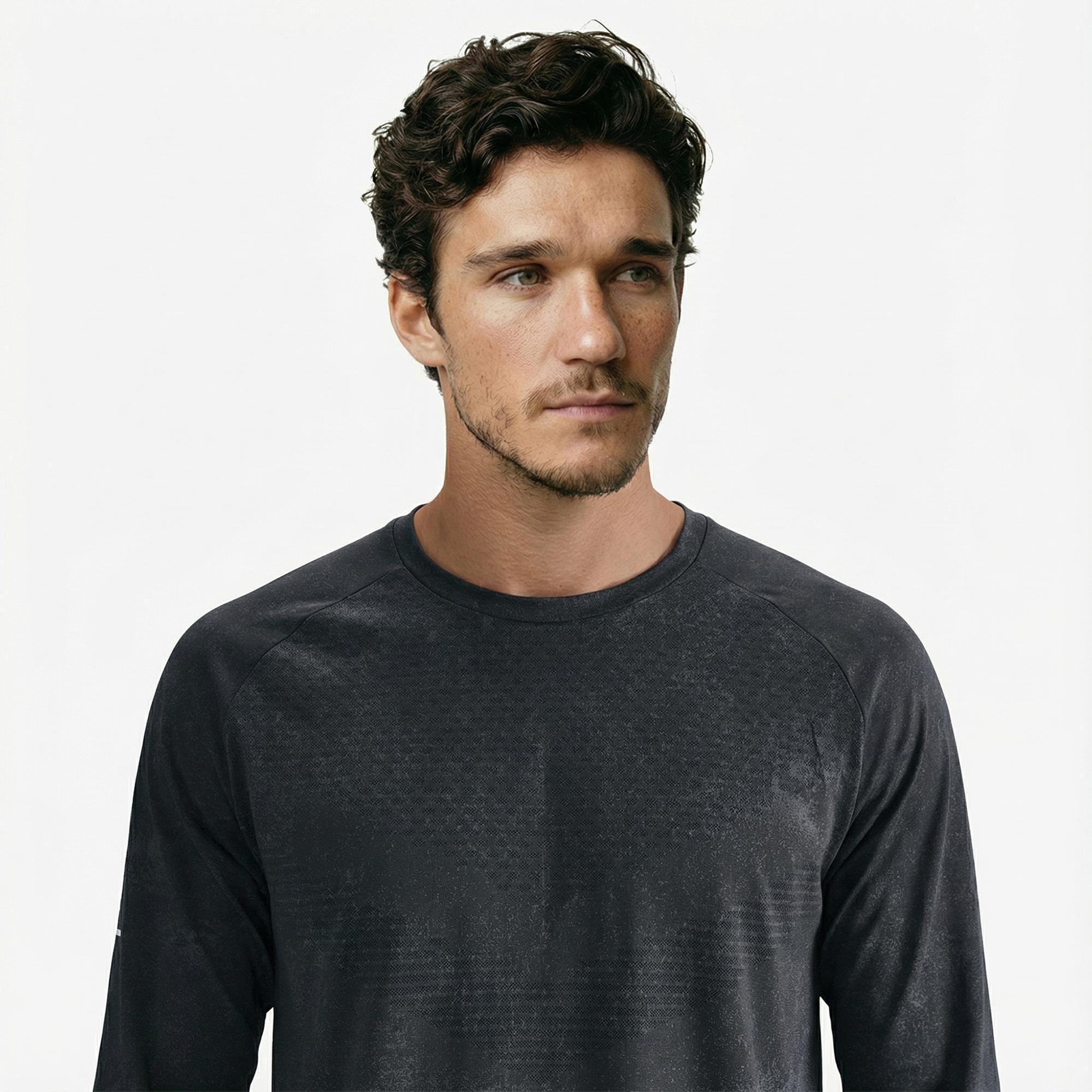 Nike Dri-Fit Stride Erkek Siyah Uzun Kollu T-Shirt