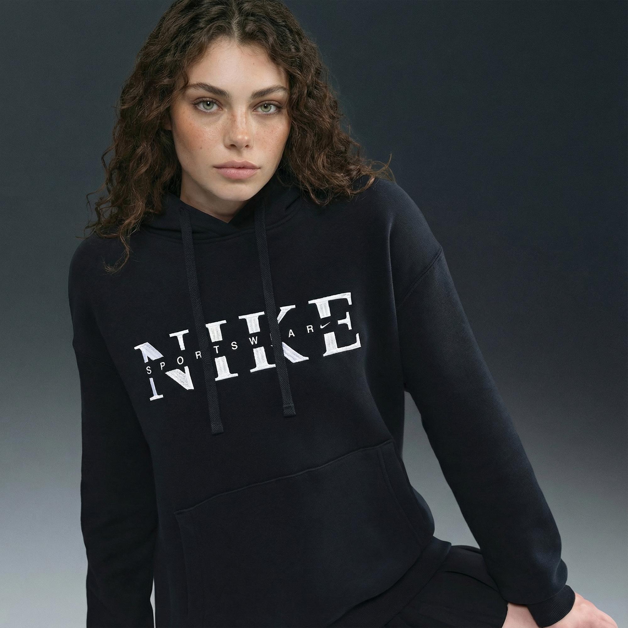 Nike Sportswear Phoenix Fleece Kadın Siyah Hoodie