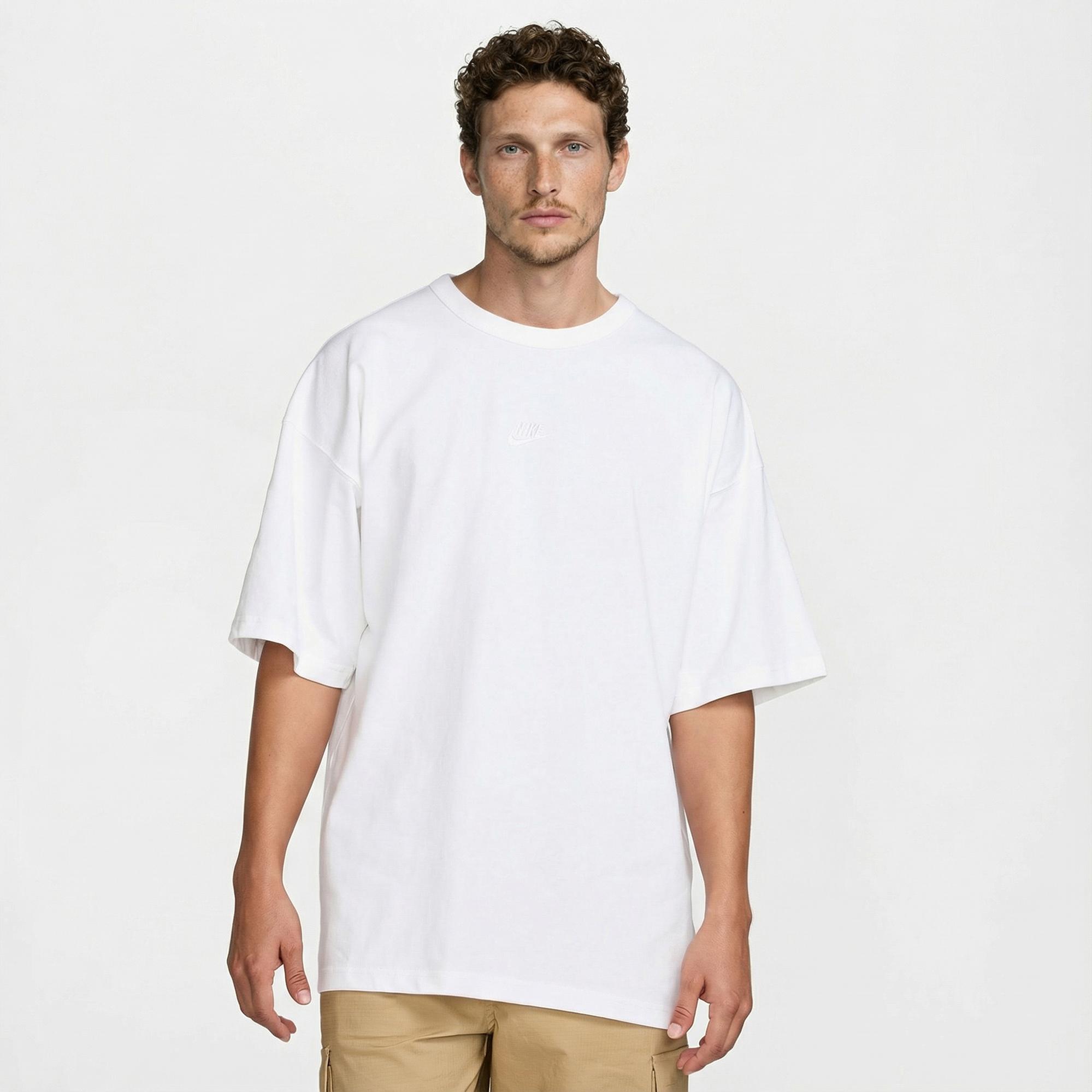 Nike Sportswear Premium Essentials Erkek Beyaz T-Shirt