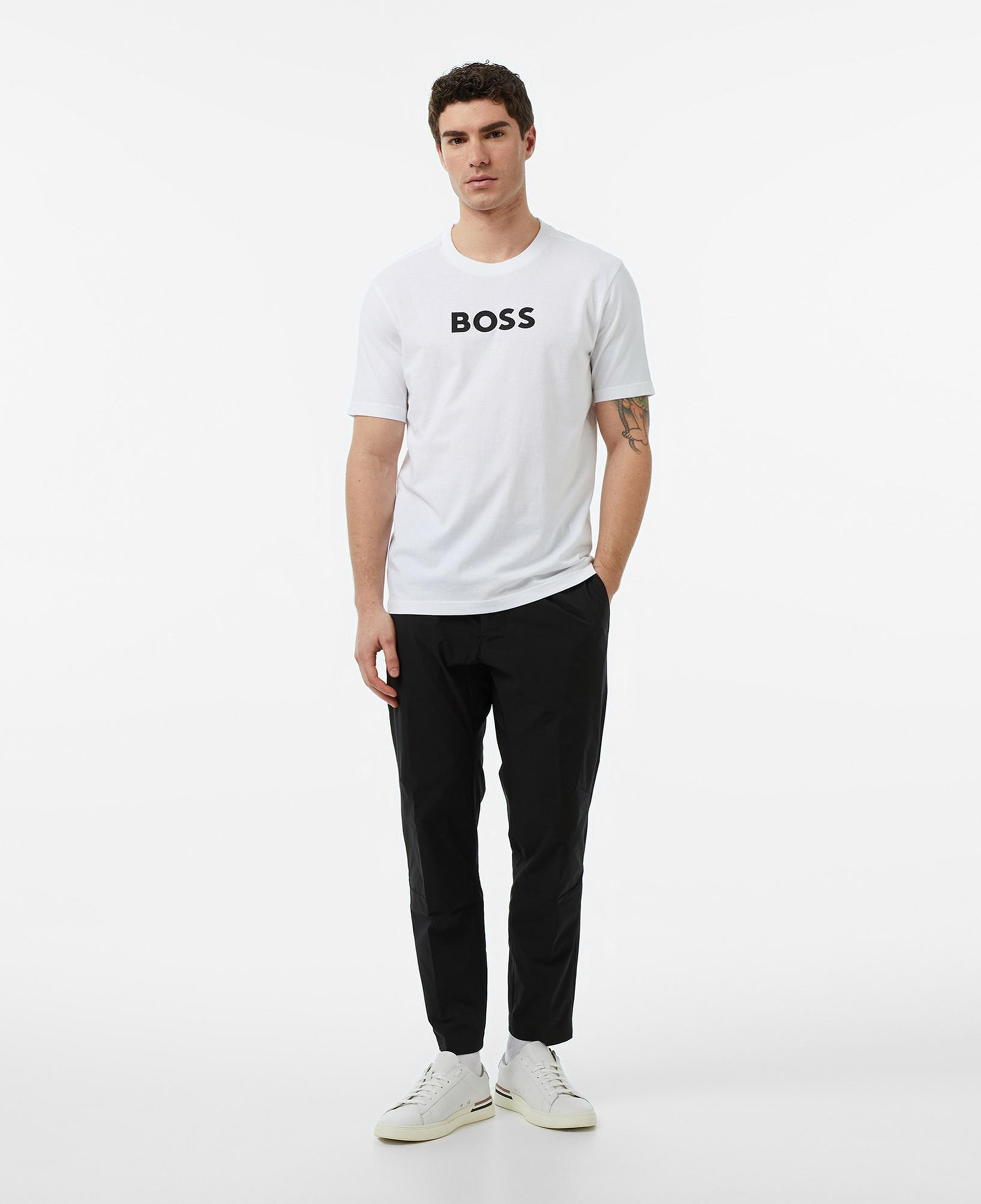 Boss TS Logo Erkek Beyaz T-Shirt