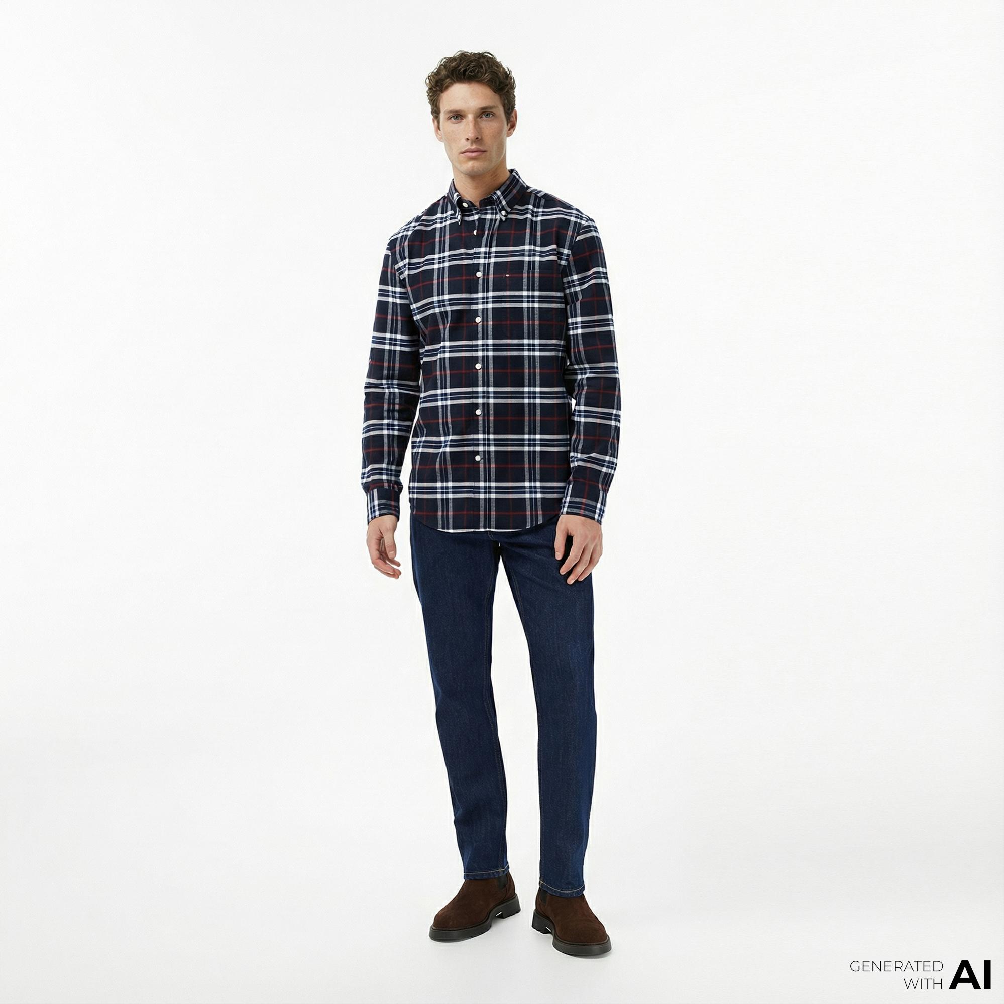 Tommy Hilfiger Ryan Slim Di4156 Erkek Koyu Mavi Straight Jean