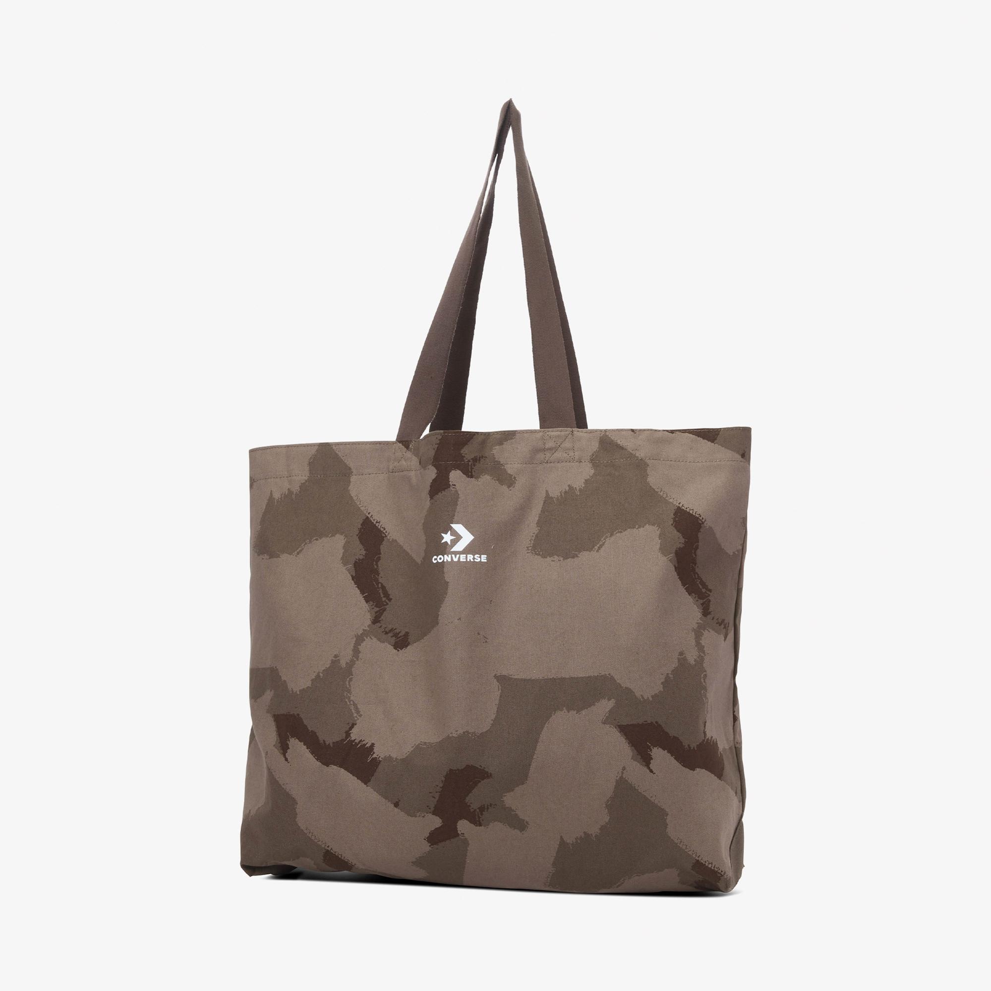 Converse Unisex Desenli Kahverengi Tote Çanta