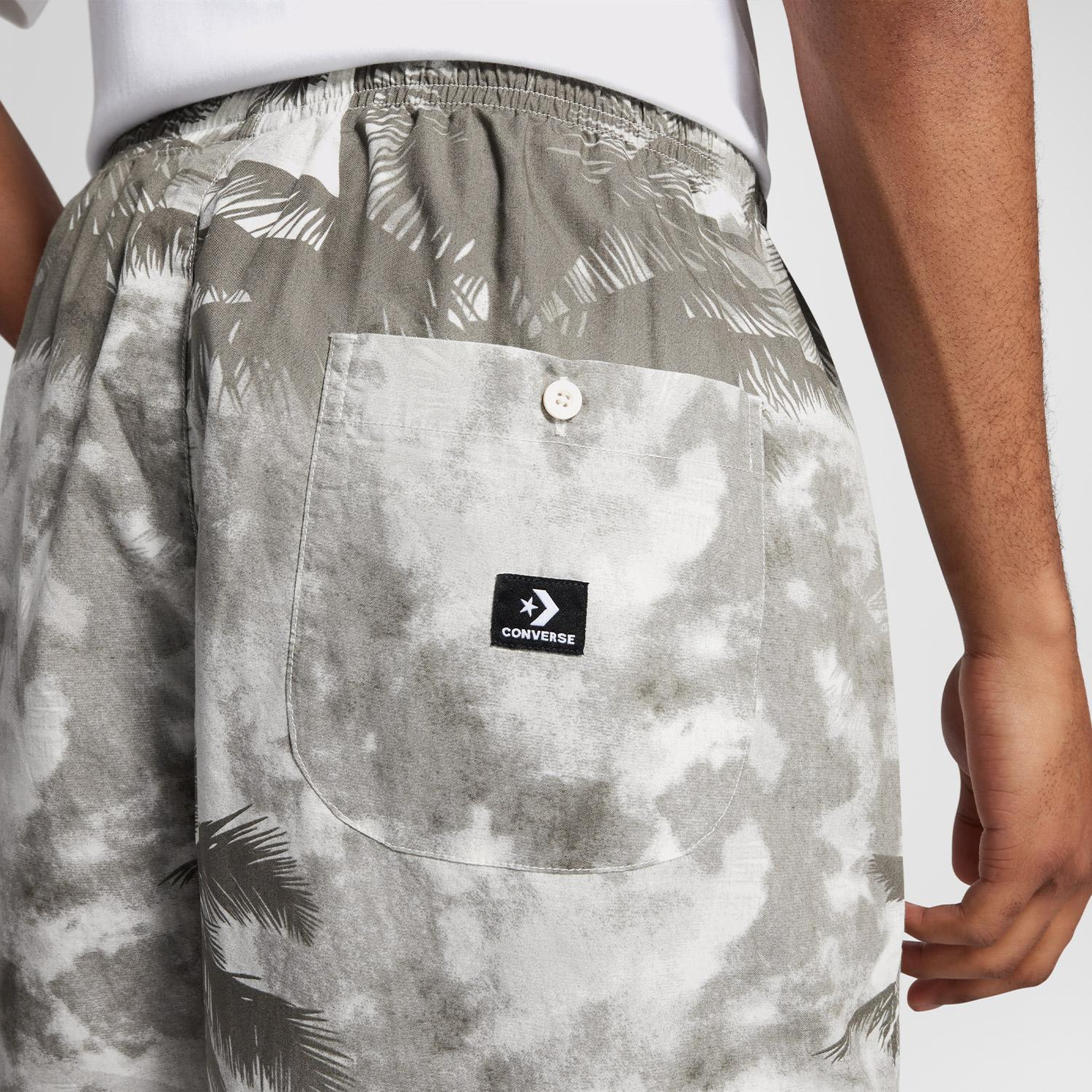 Converse Desenli Erkek Gri Şort
