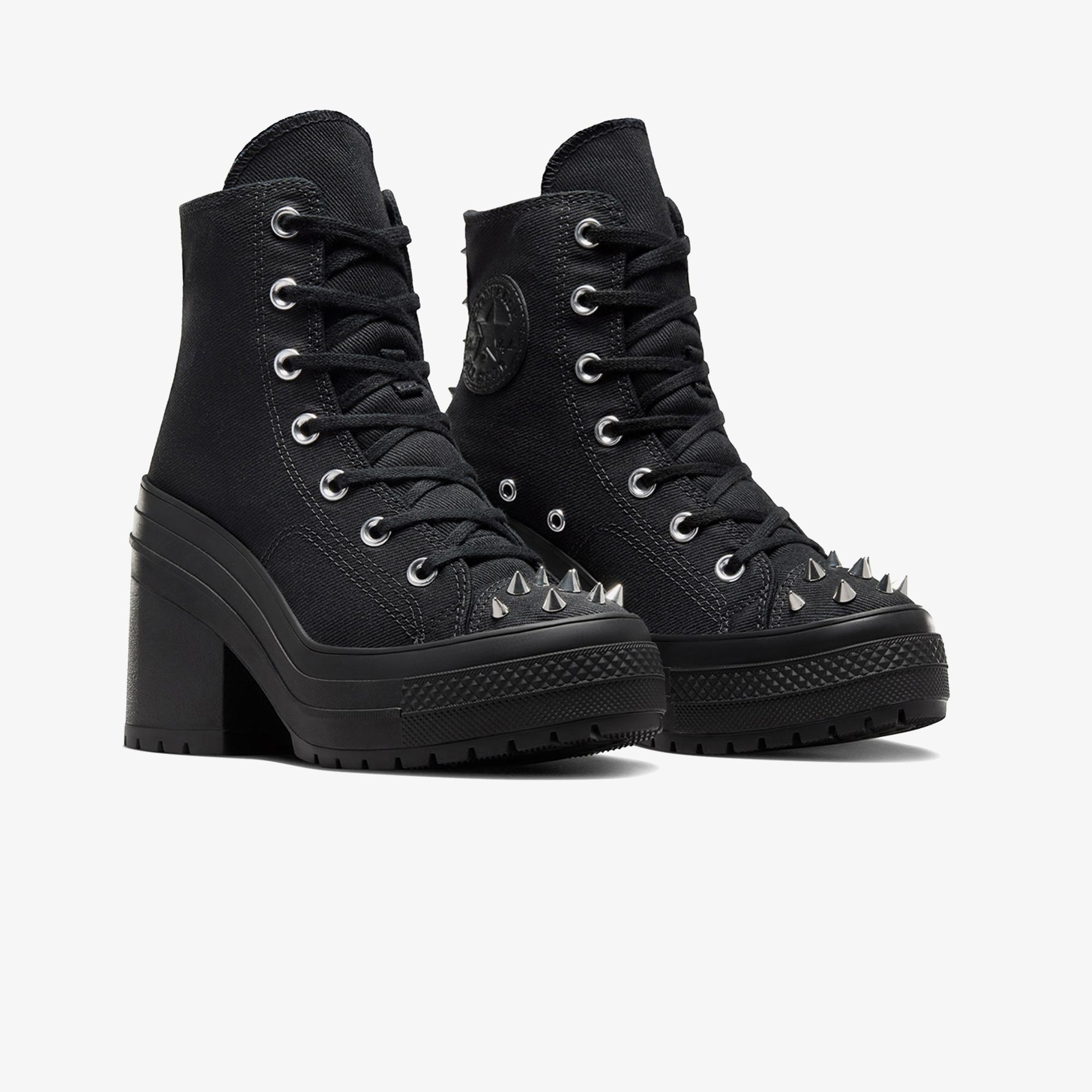 Converse Chuck 70 De Luxe Heel Studded Kadın Siyah Platform Sneaker