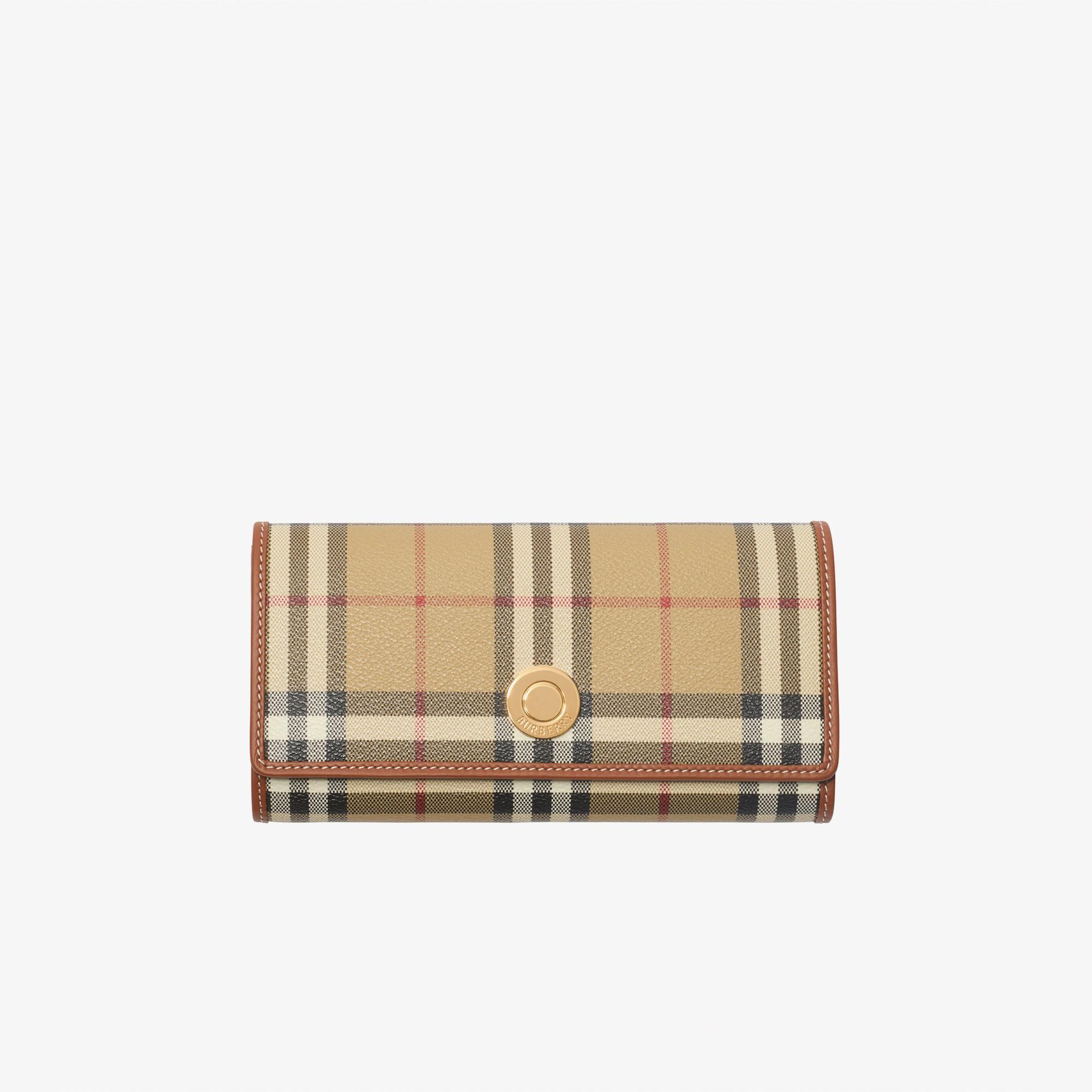 Burberry Check Continental Kadın Bej Cüzdan