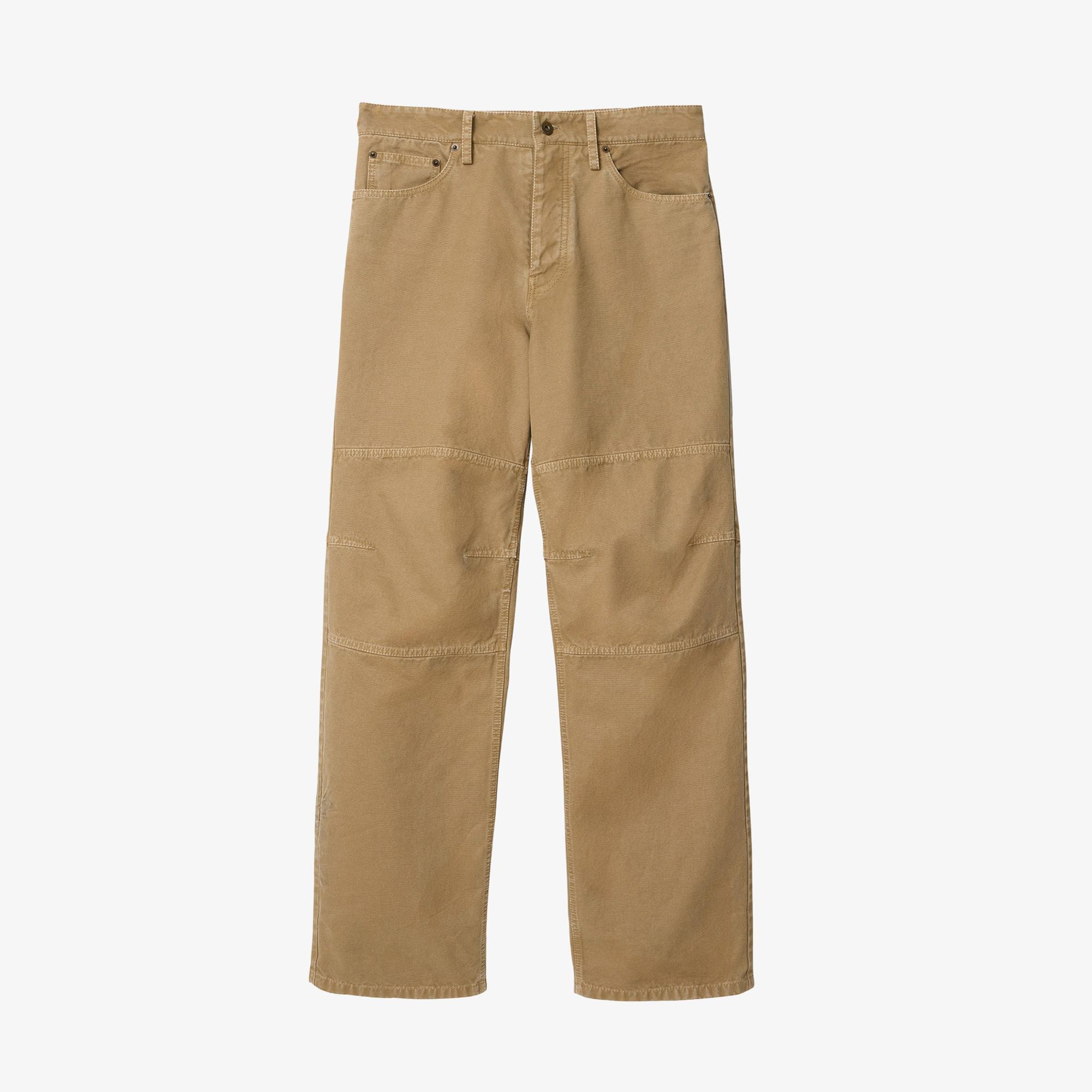 Burberry Cotton Canvas Workwear Erkek Kahverengi Pantolon