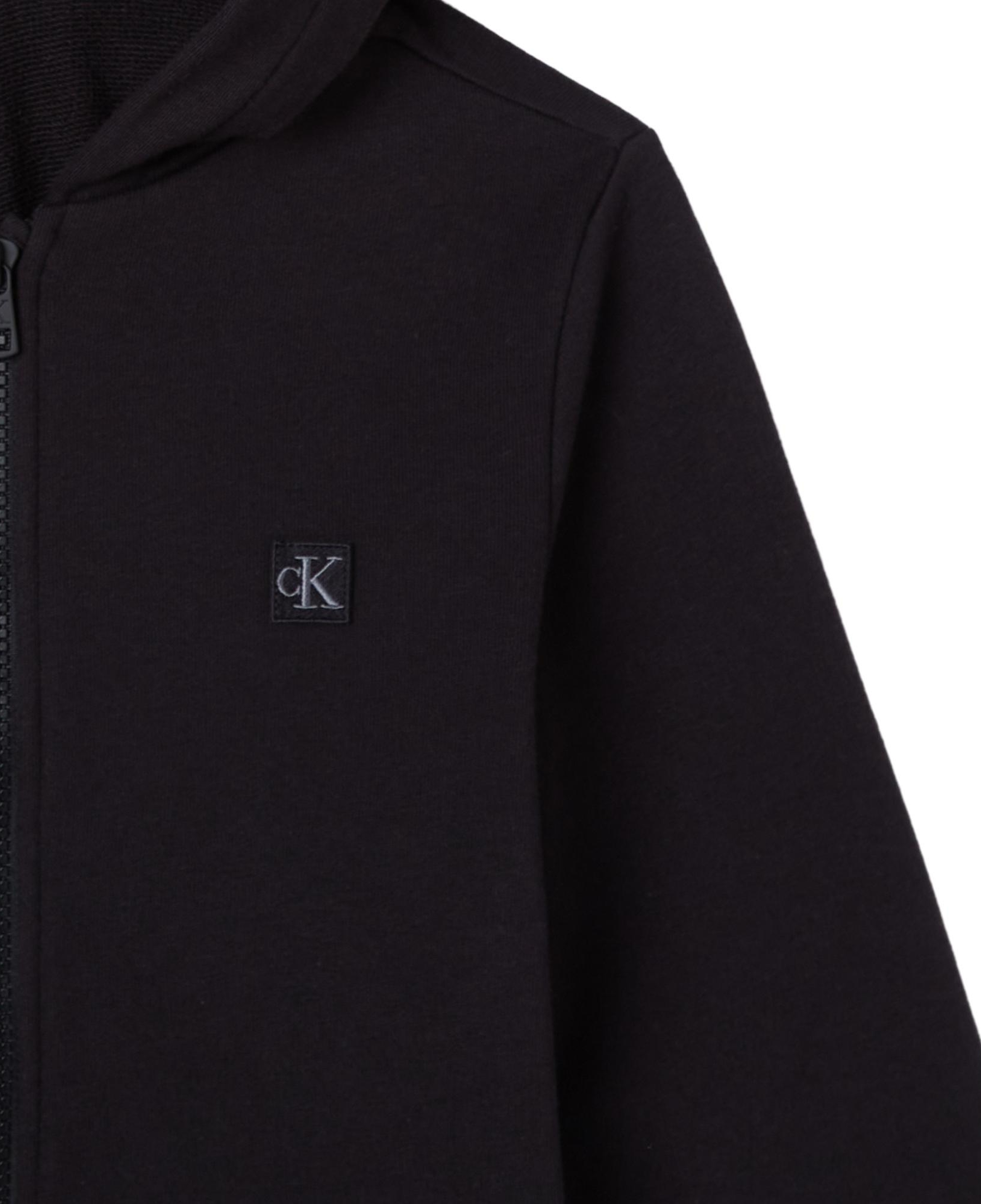 Calvin Klein Mini Badge Zip Through Çocuk Siyah Sweatshirt