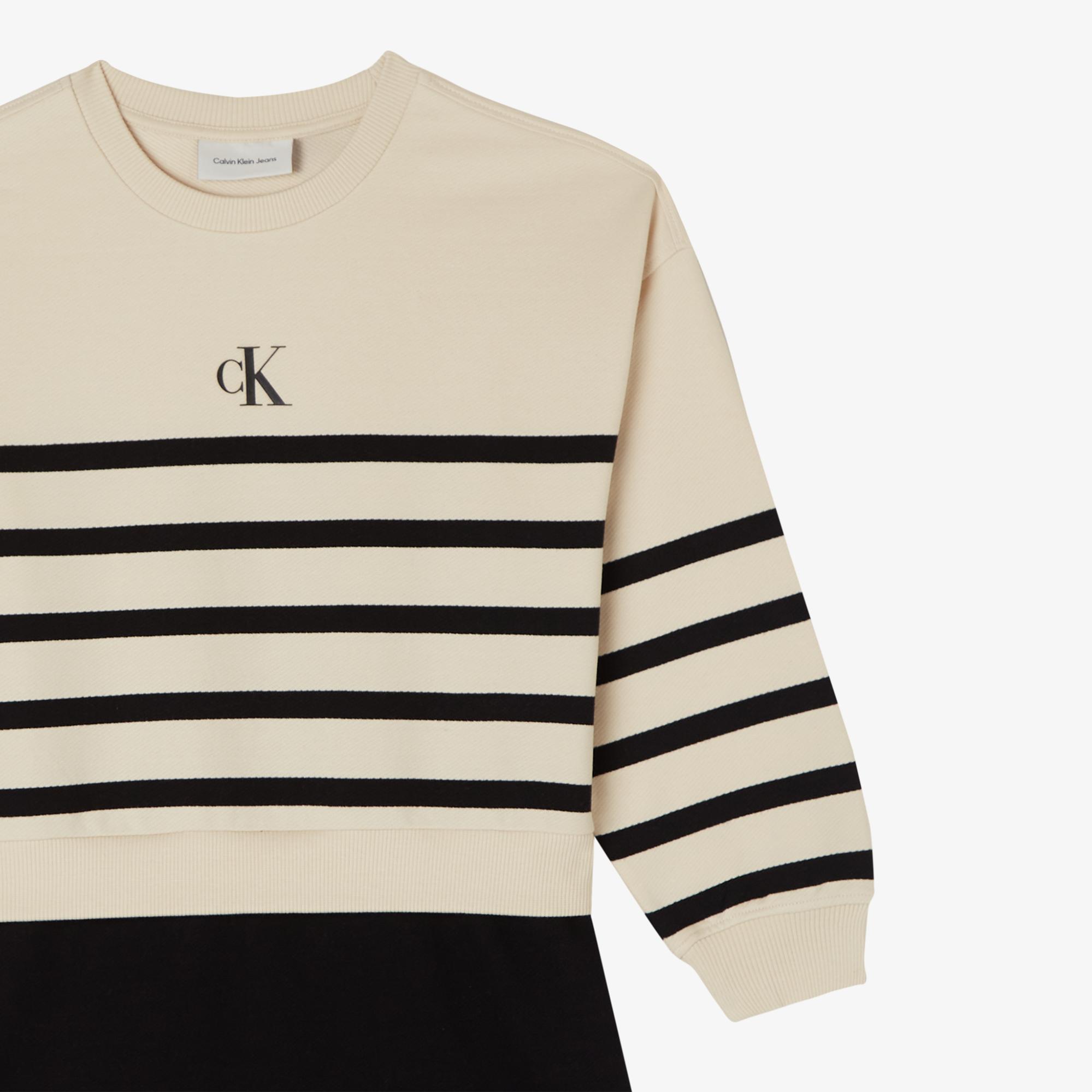 Calvin Klein Relaxed Terry Çocuk Beyaz Elbise