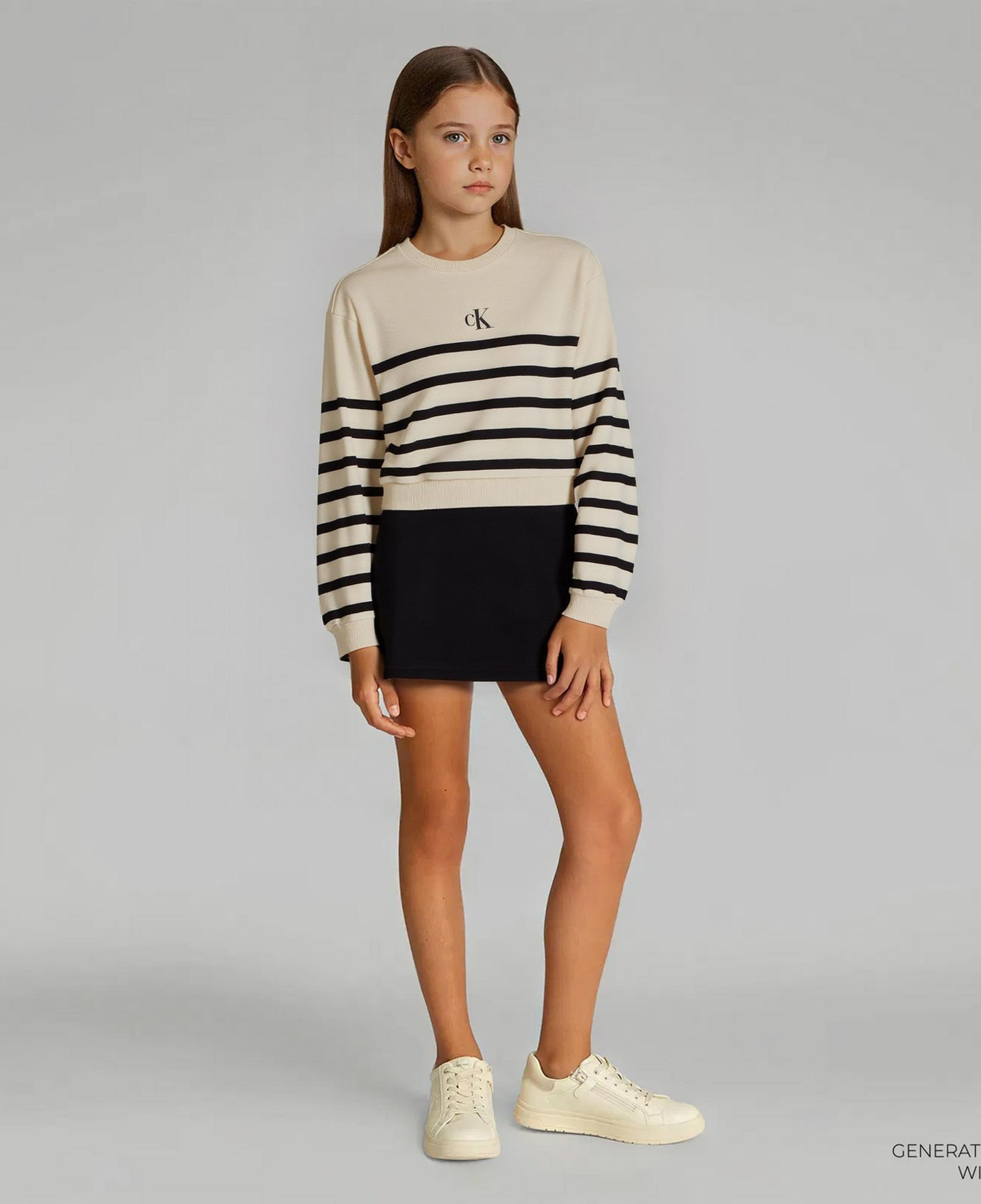 Calvin Klein Relaxed Terry Çocuk Beyaz Elbise