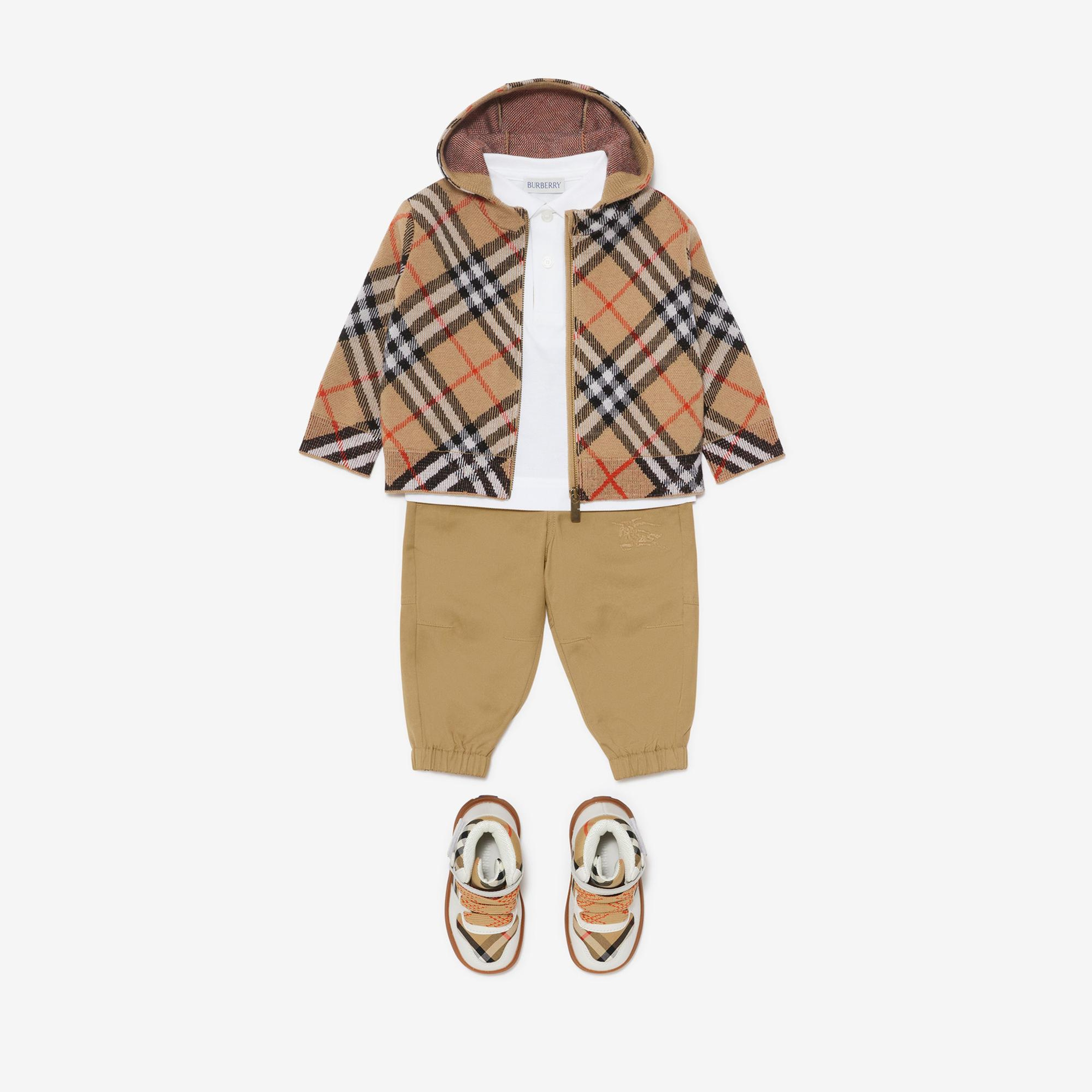 Burberry Jimmy Wool Zip Çocuk Bej Hoodie