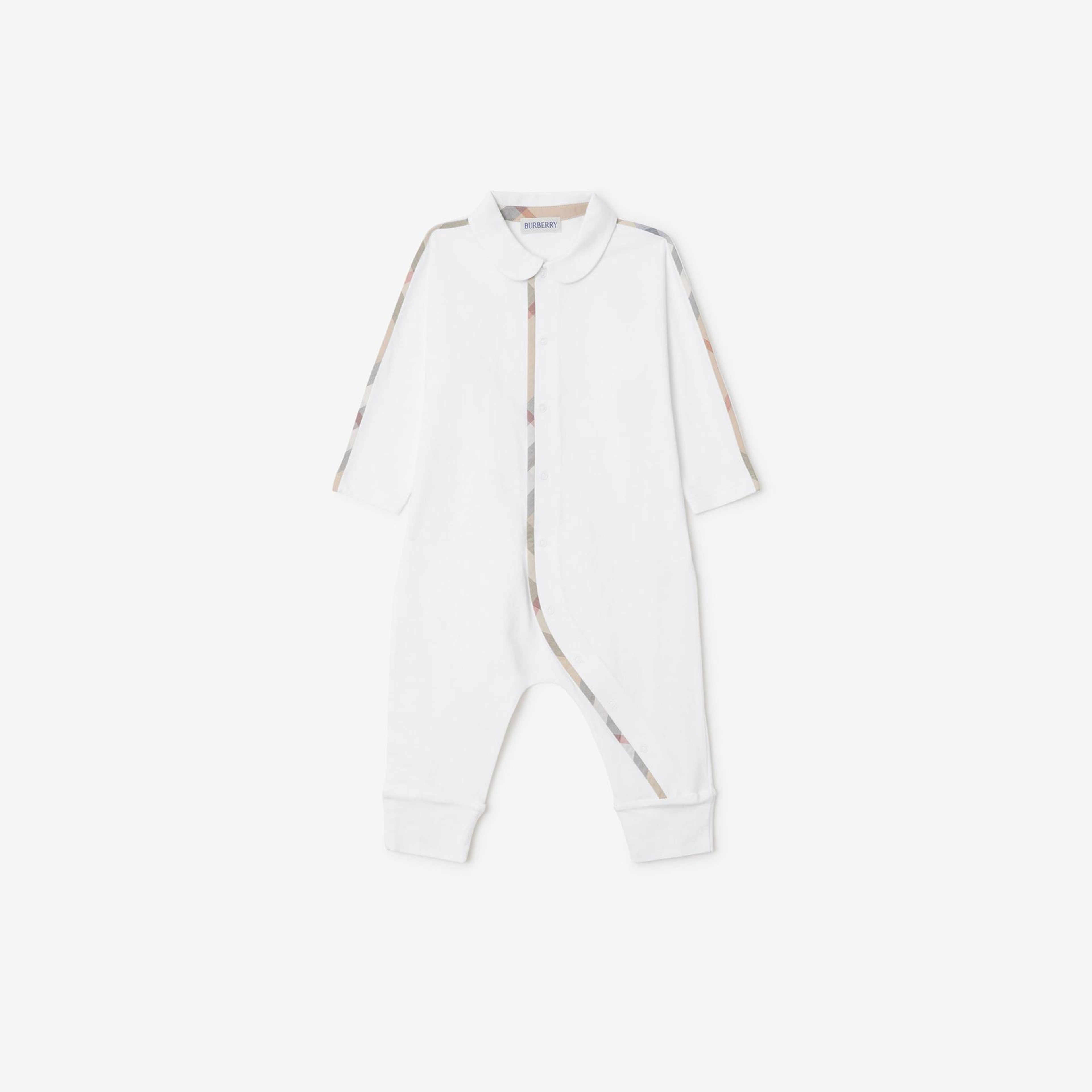 Burberry Hamilton Set Stretch Cotton Three-Piece Çocuk Beyaz Bebek Takımı