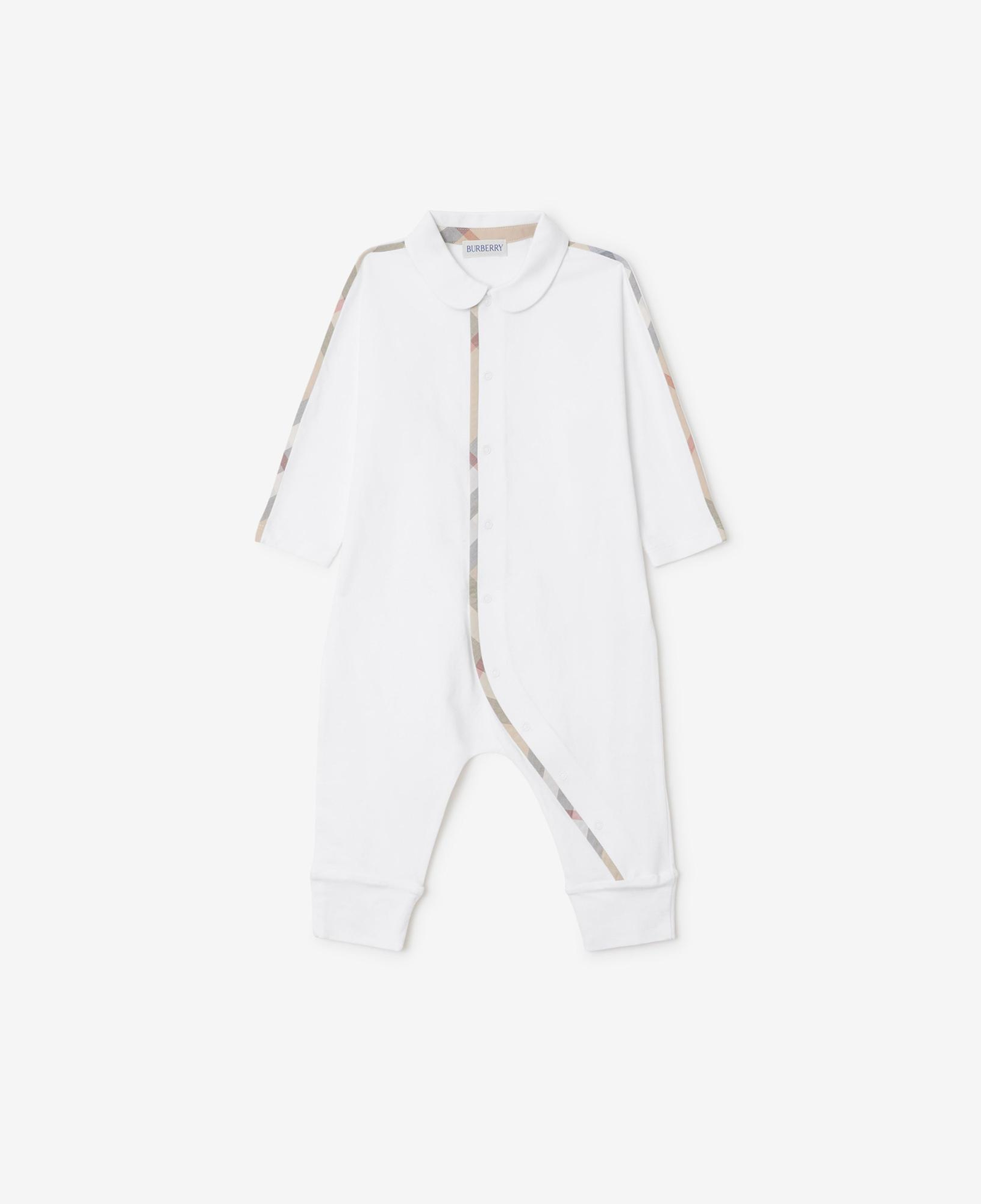 Burberry Hamilton Set Stretch Cotton Three-Piece Çocuk Beyaz Bebek Takımı