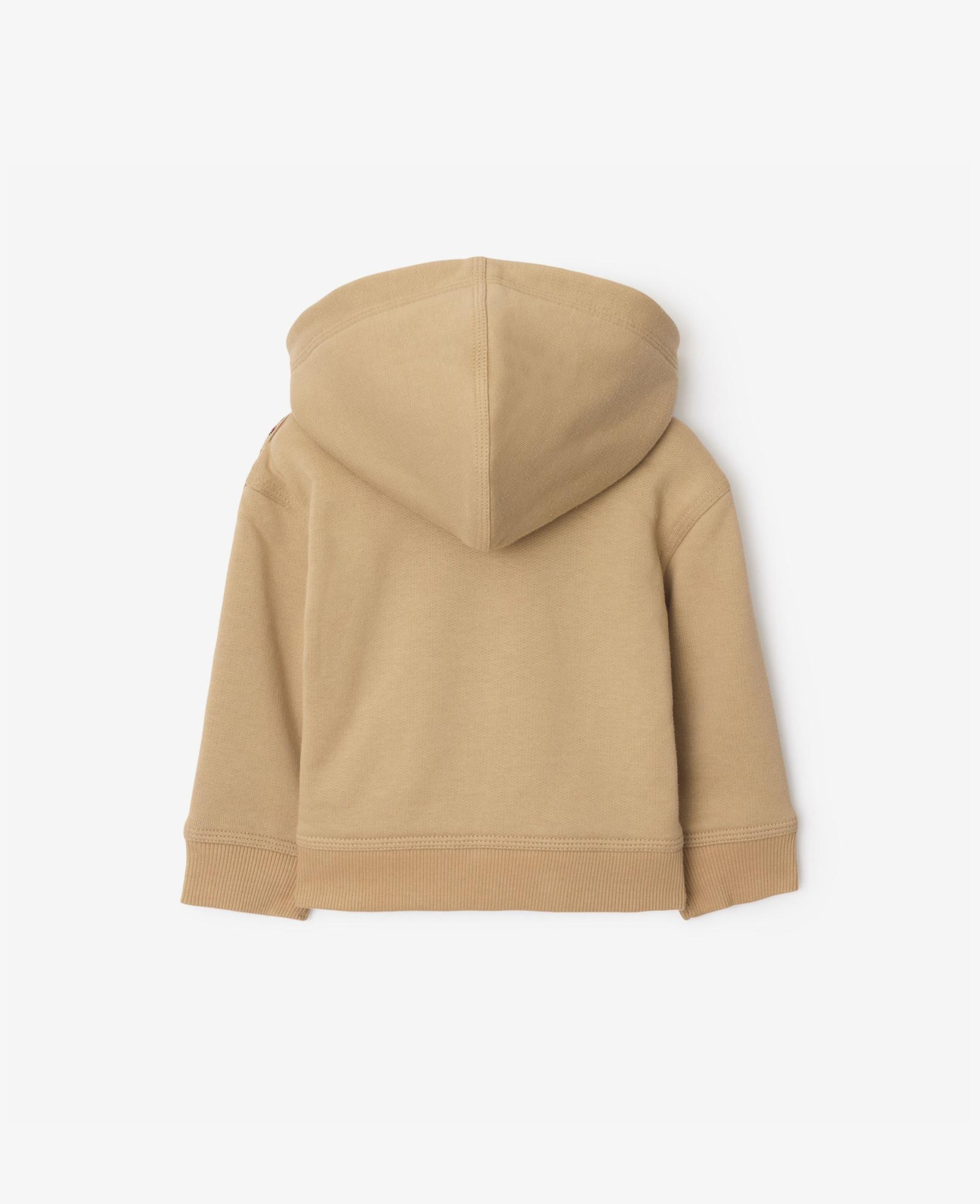 Burberry Clyde Check Trim Cotton Çocuk Bej Sweatshirt