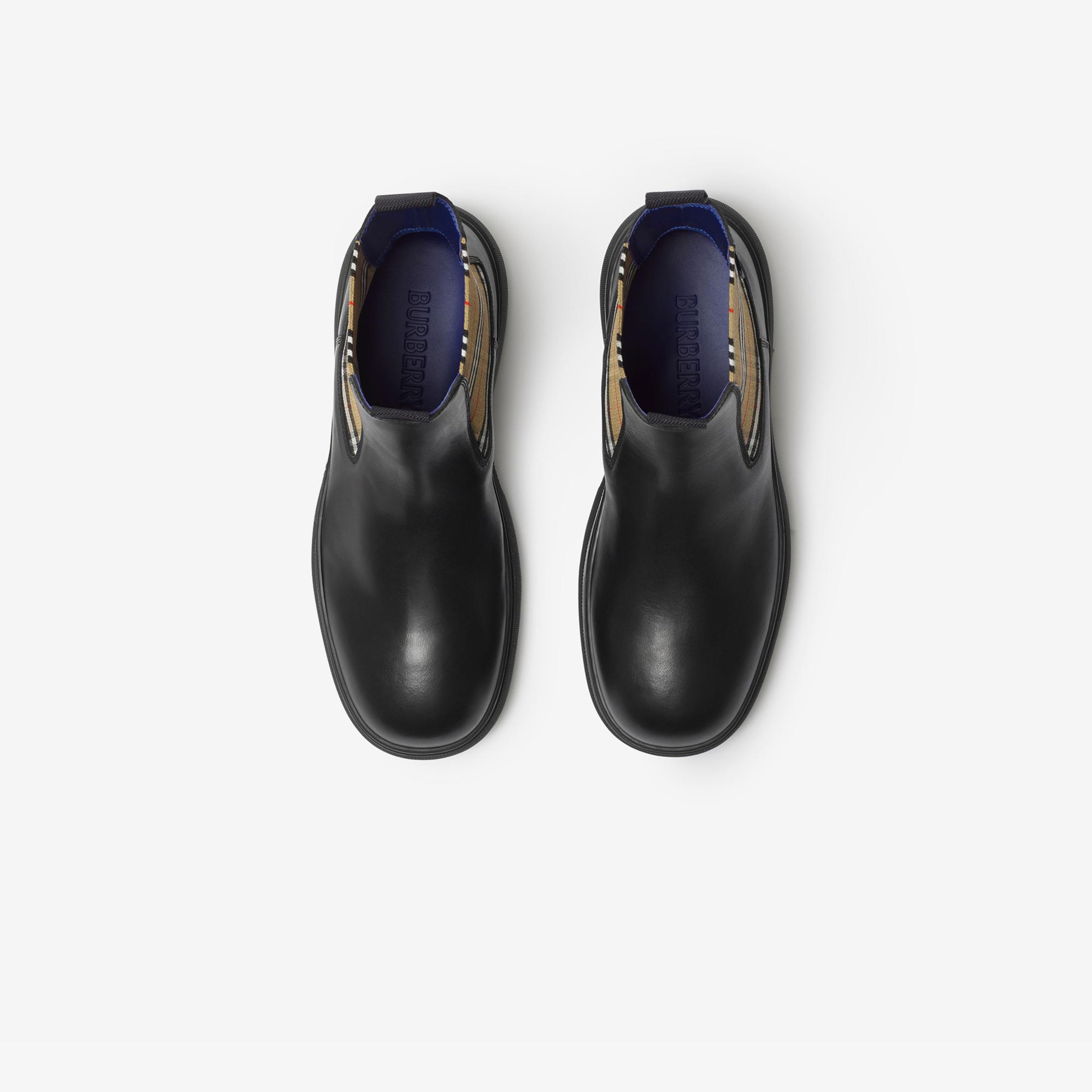 Burberry Leather Creeper Low Chelsea Kadın Siyah Bot