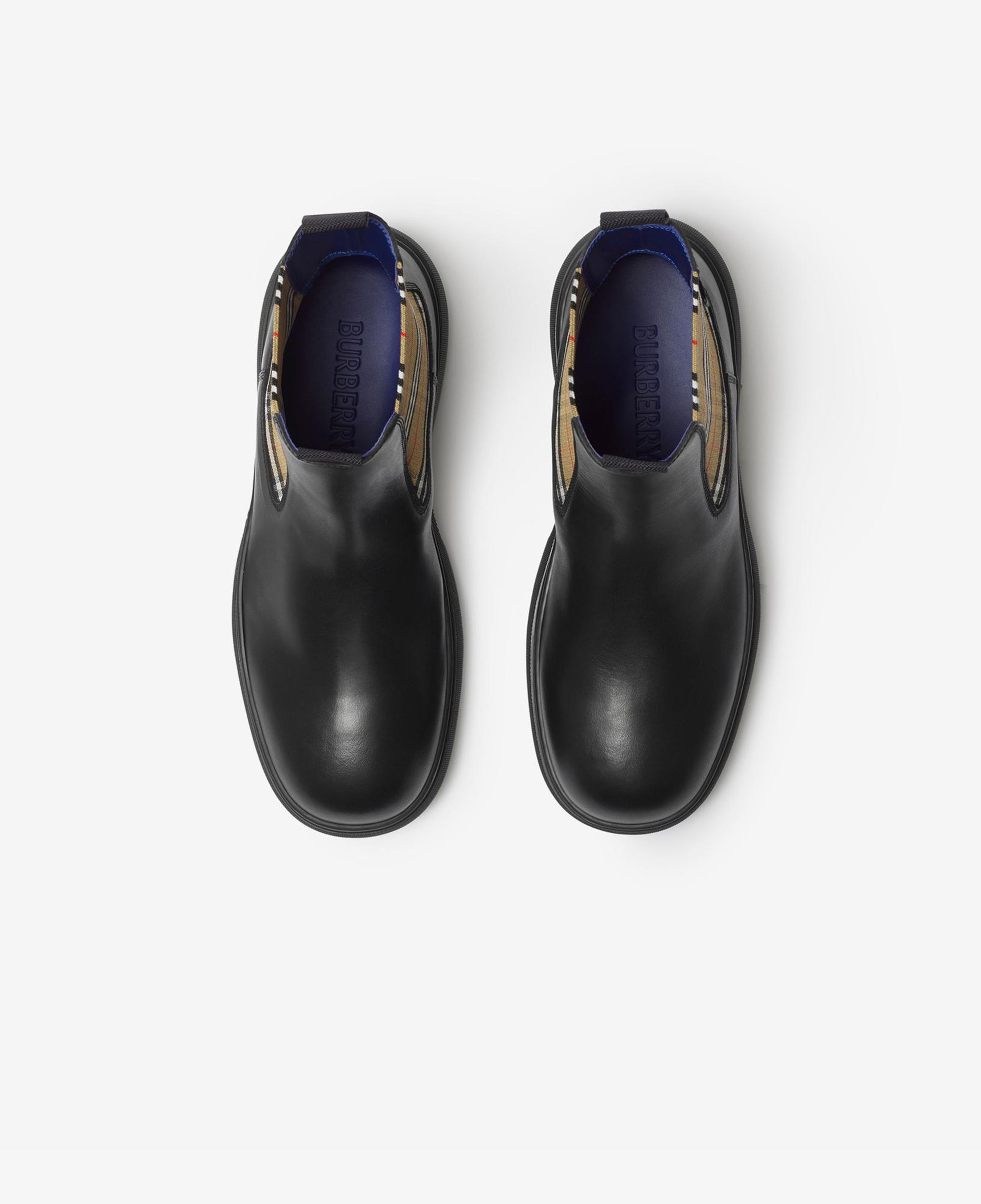 Burberry Leather Creeper Low Chelsea Kadın Siyah Bot