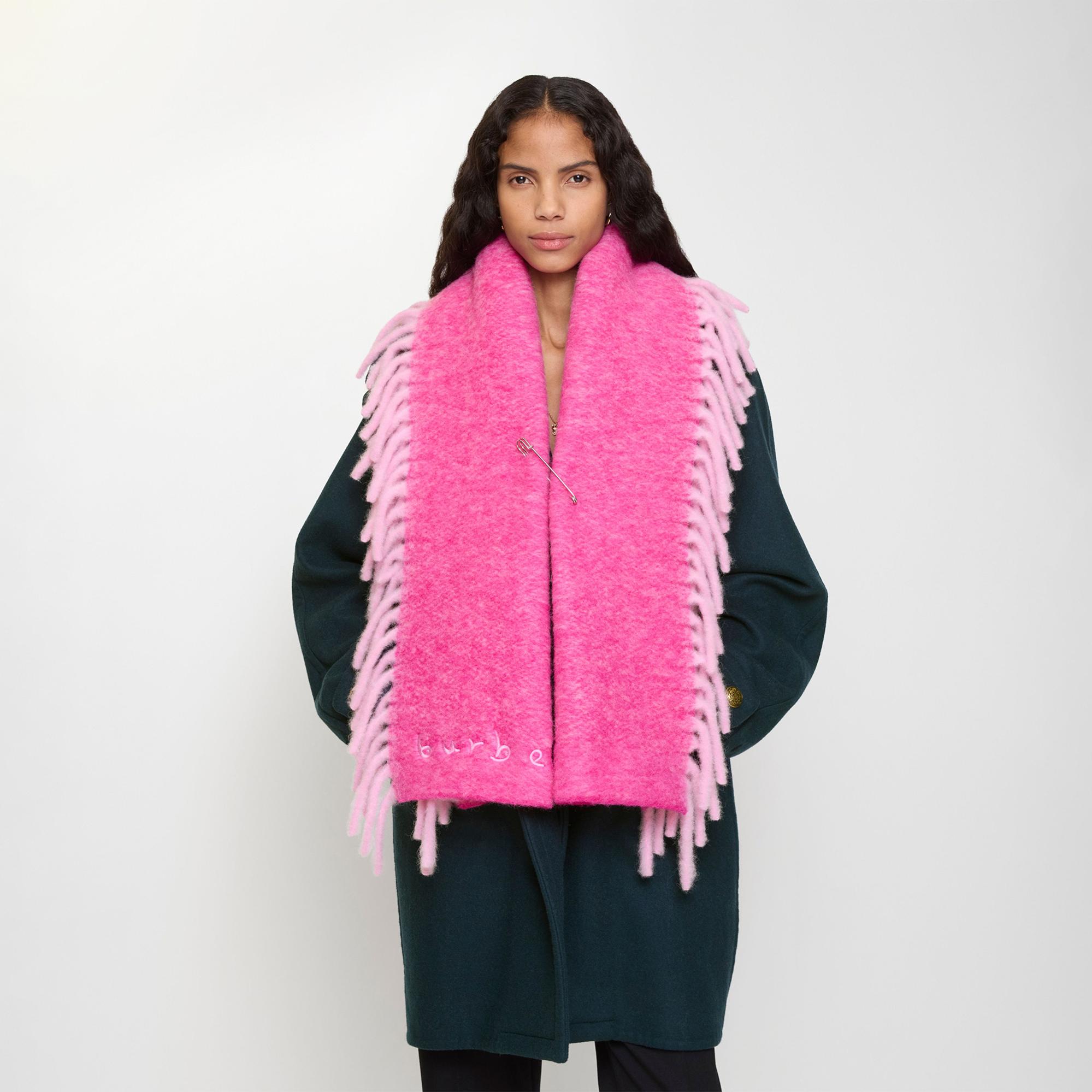 Burberry Alpaca Happy Kadın Pembe Atkı