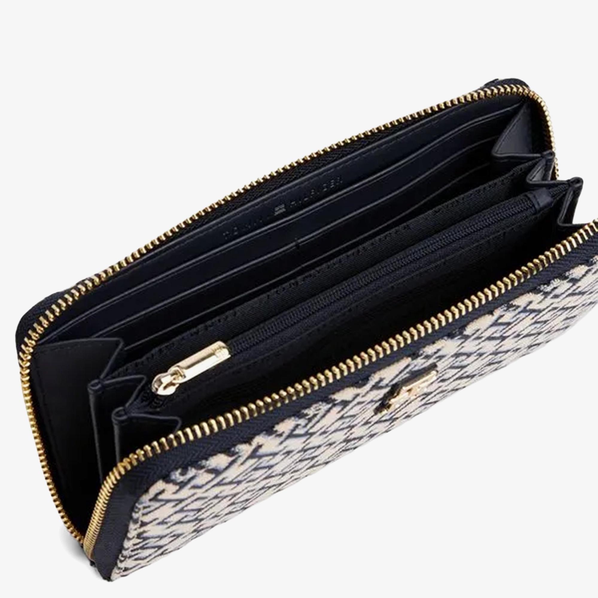 Tommy Hilfiger Jacquard Med Kadın Mavi Cüzdan