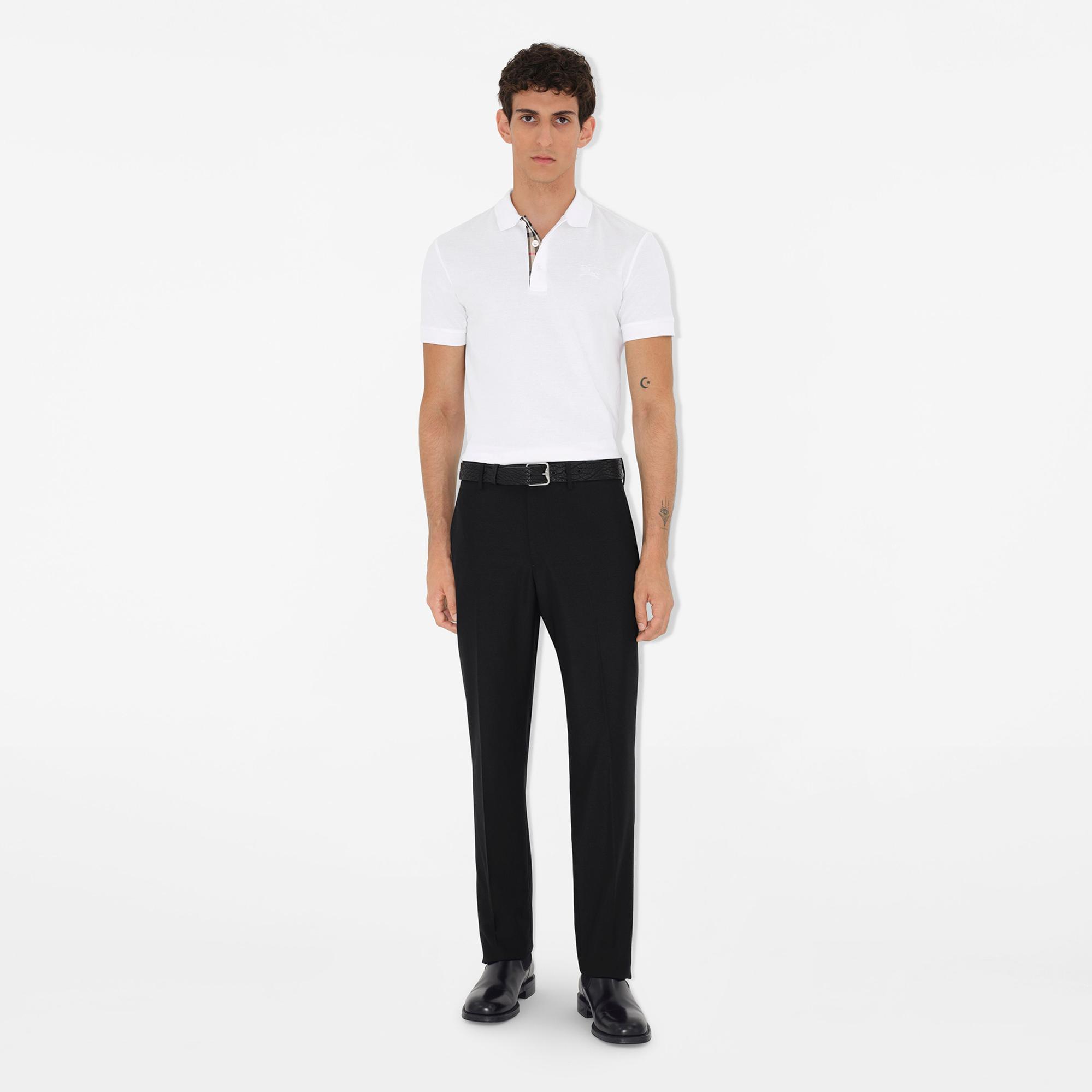 Burberry Eddie Cotton Erkek Beyaz Polo