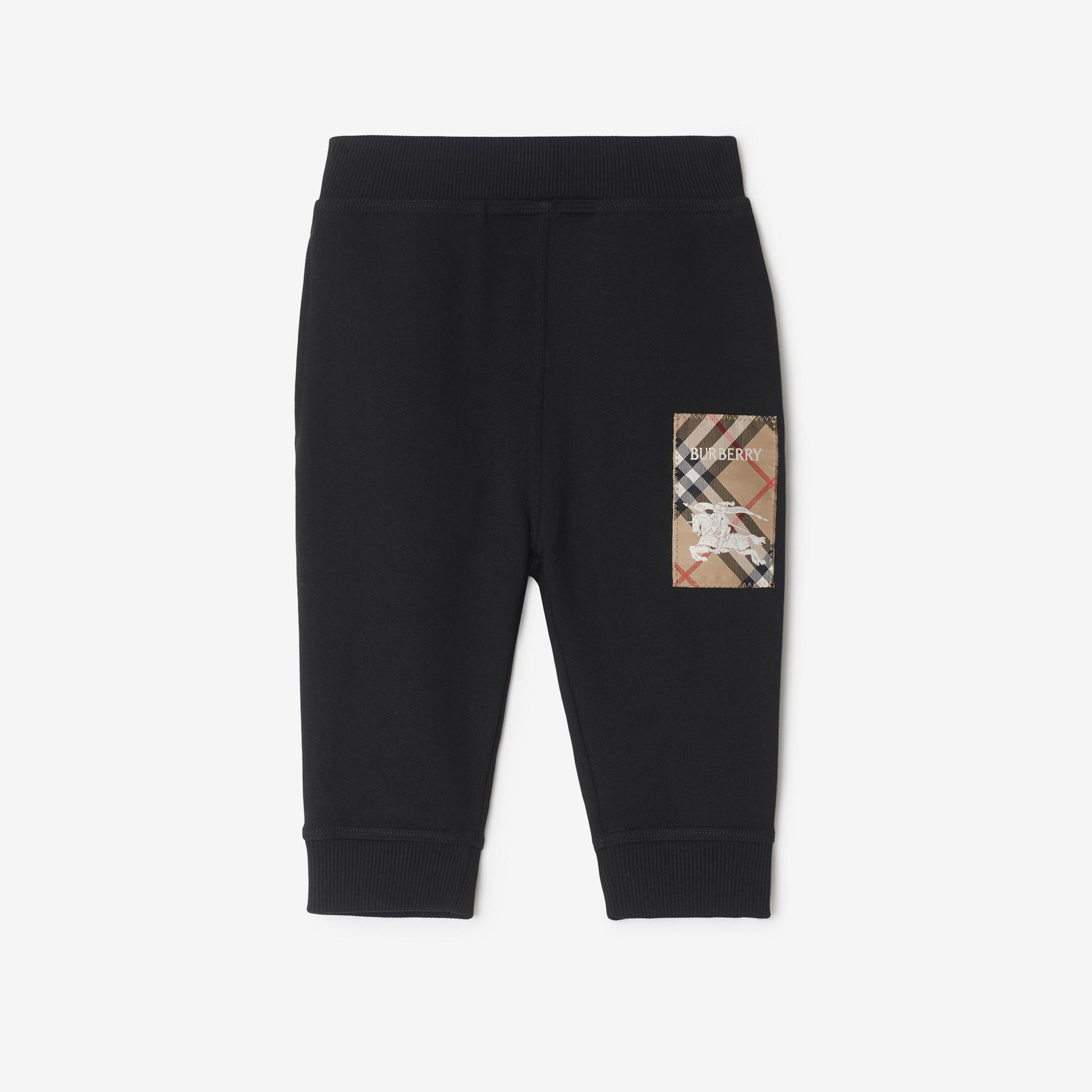 Burberry Jackson Label Cotton Jogging Çocuk Siyah Eşofman Altı