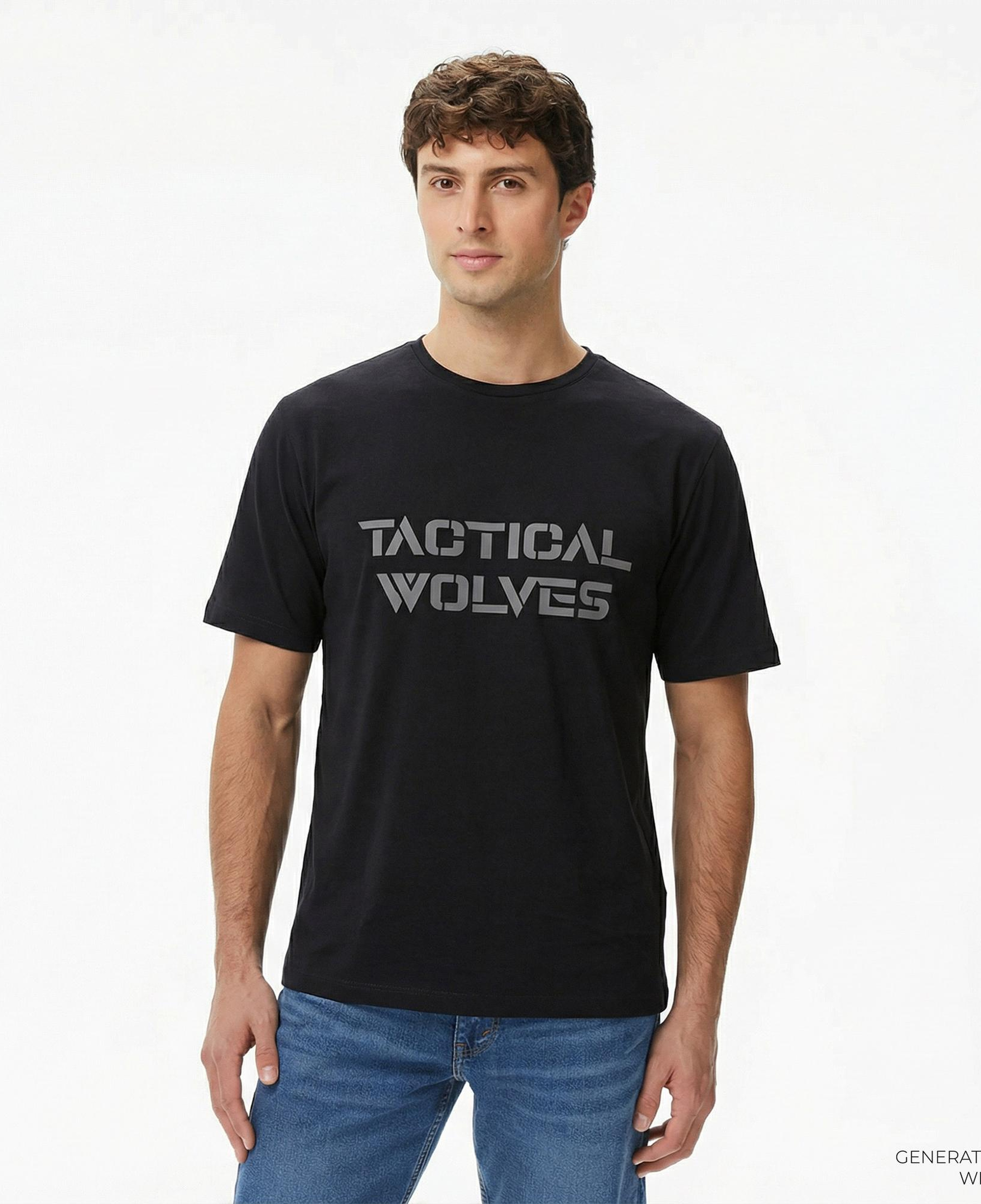 Tactical Wolves Classic Erkek Siyah T-Shirt