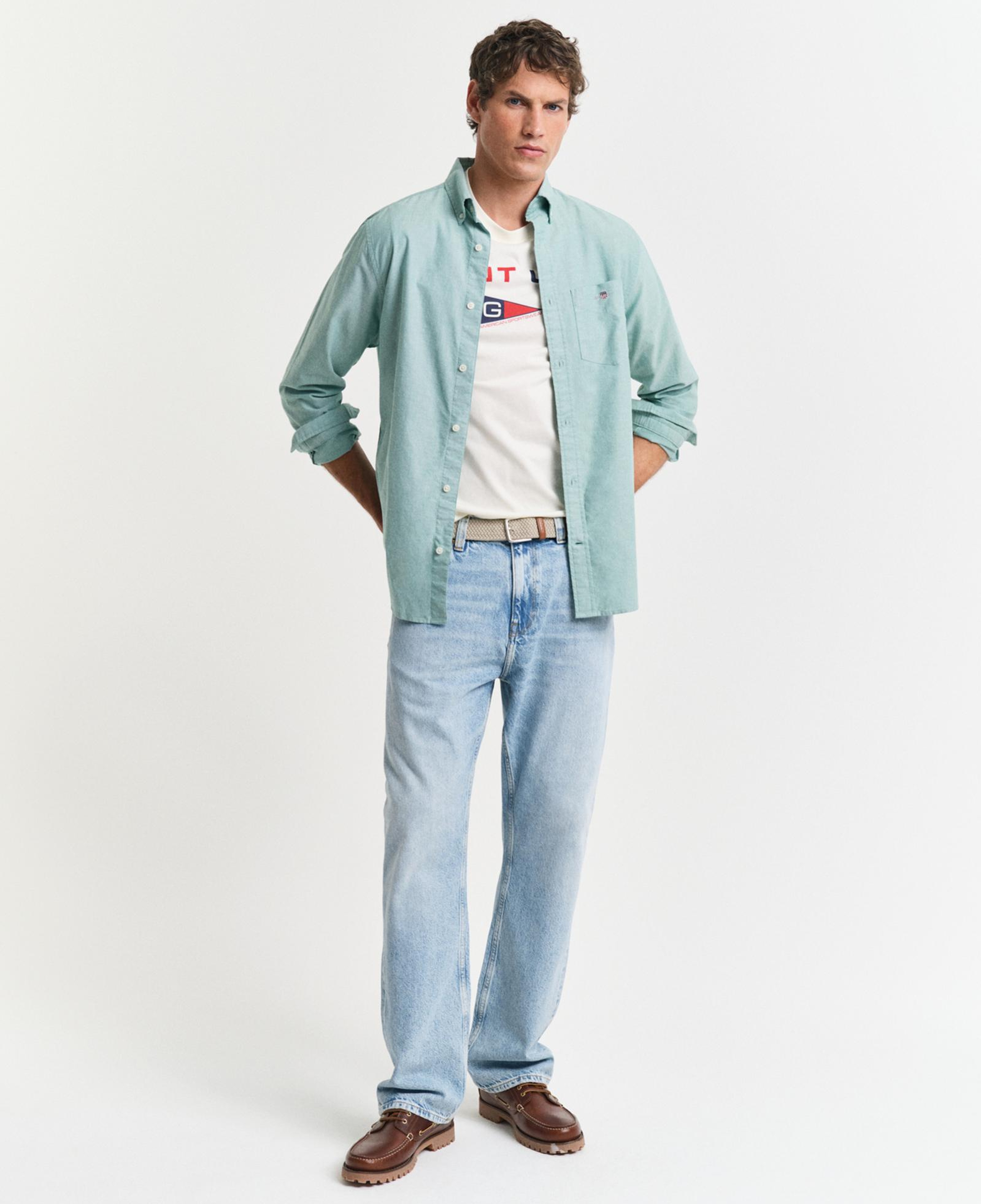 GANT Erkek Krem Regular Fit Bisiklet Yaka Logolu T-Shirt