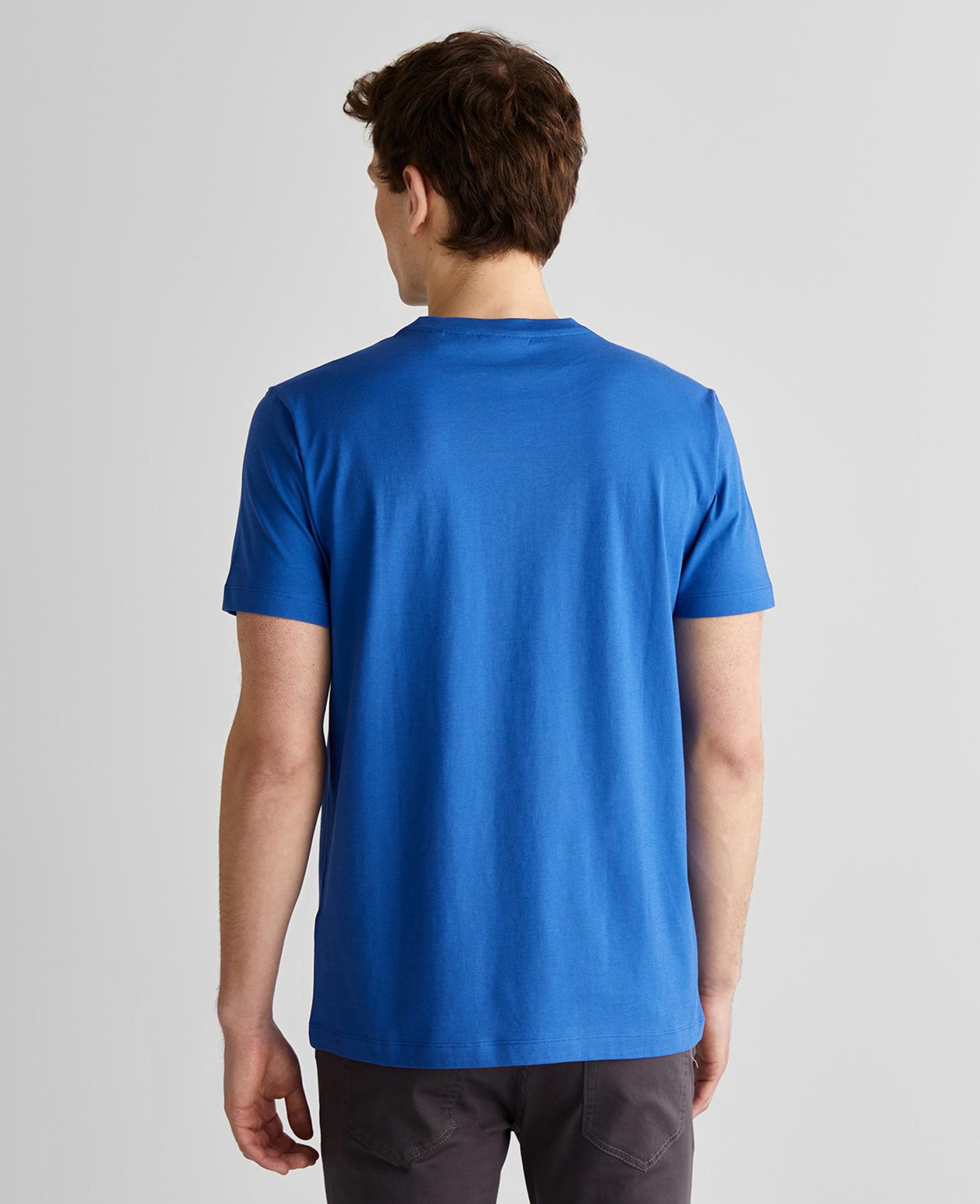 GANT Erkek Lacivert Regular Fit Bisiklet Yaka Logolu T-Shirt