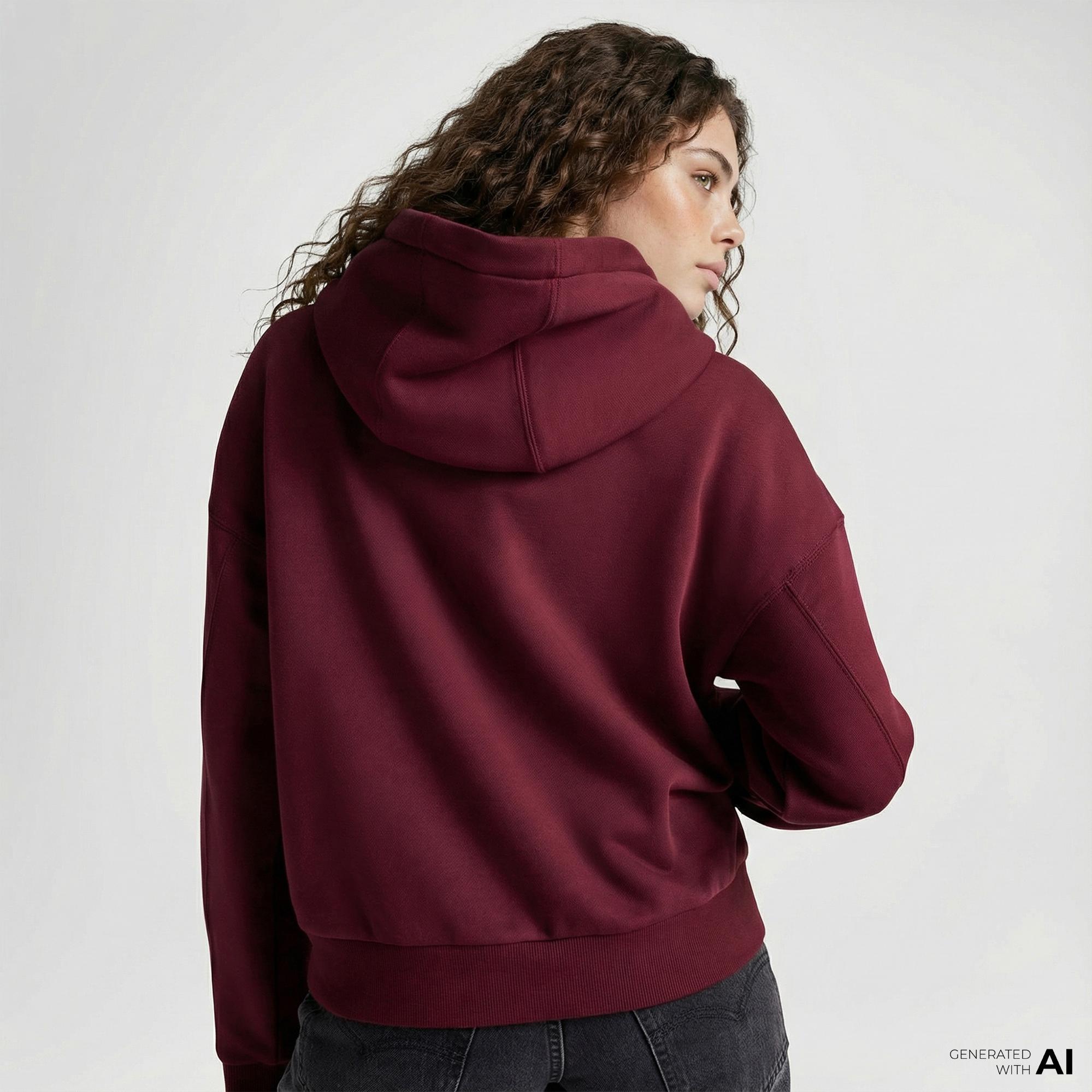 Converse Kadın Oversize Fit Bordo Hoodie