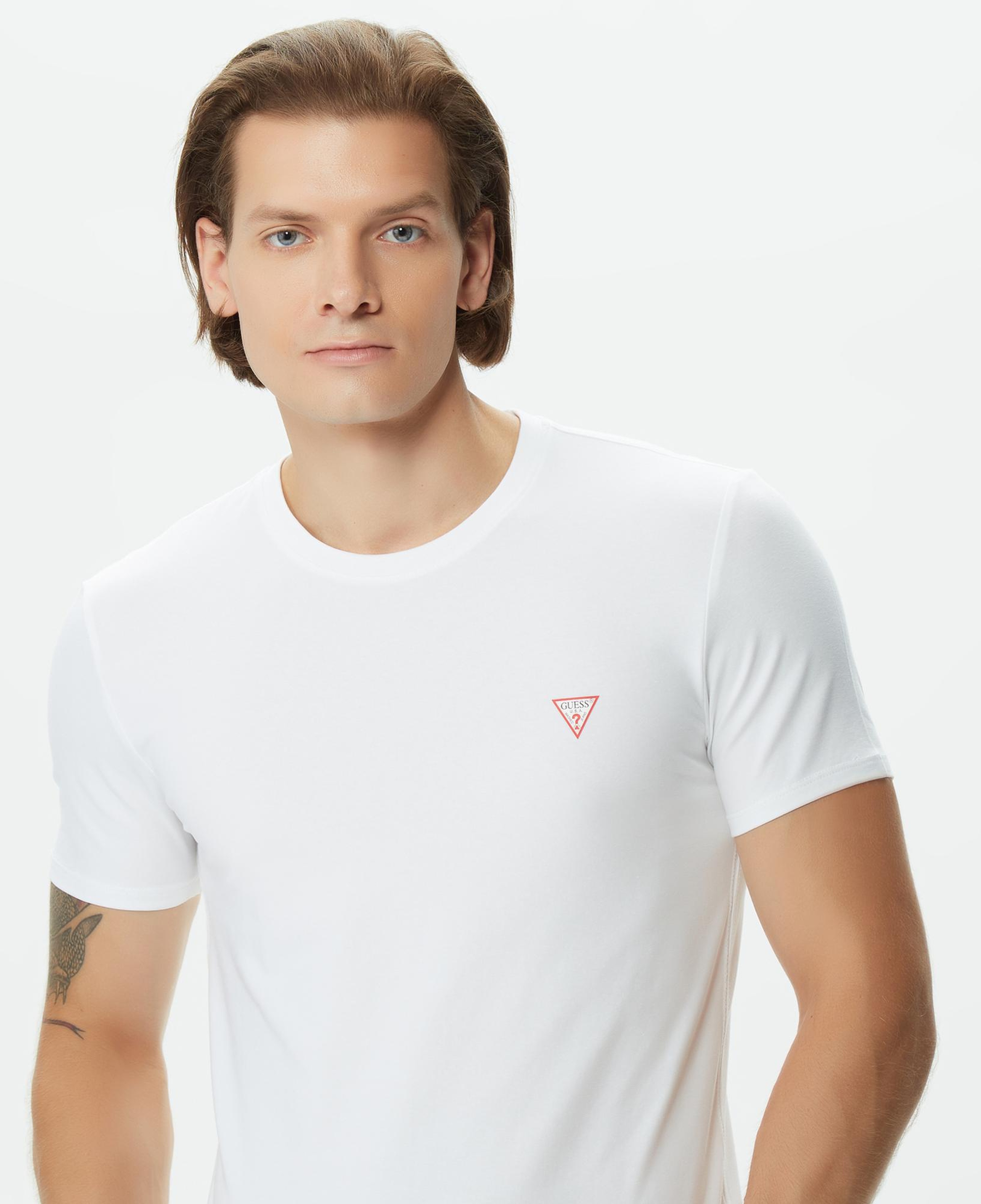 Guess Organic Stretch Jersey Erkek Beyaz T-Shirt